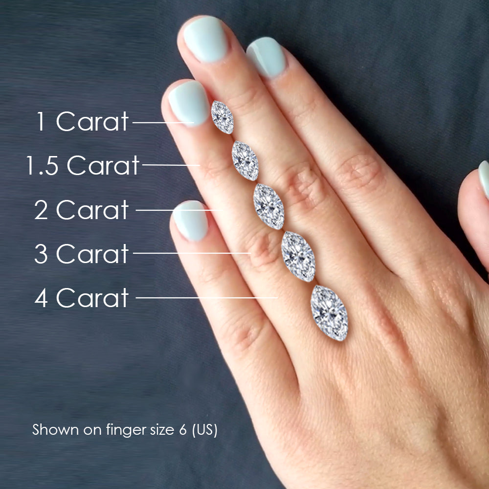 Actual Size Marquise Diamond Size Chart On Hand Katerina Marquise