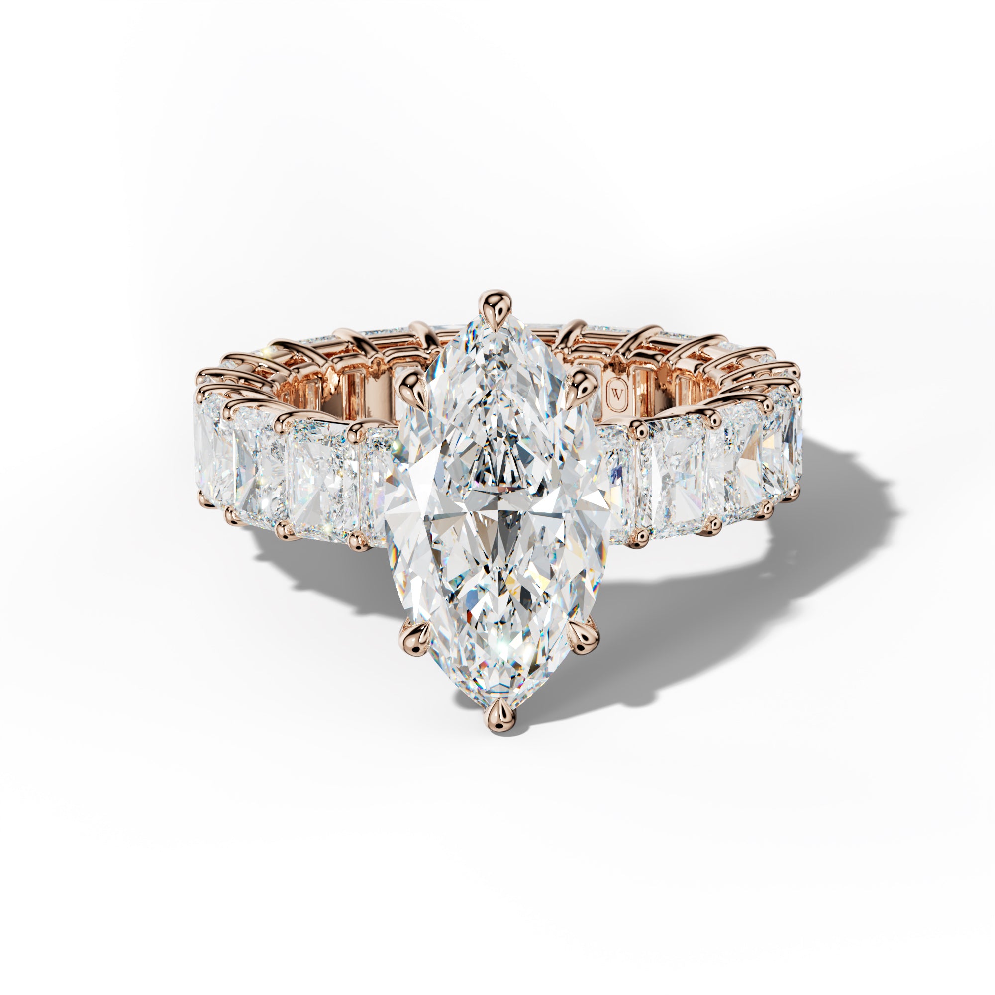 Soraya Marquise Diamond Engagement Ring With Radiant Side Stones