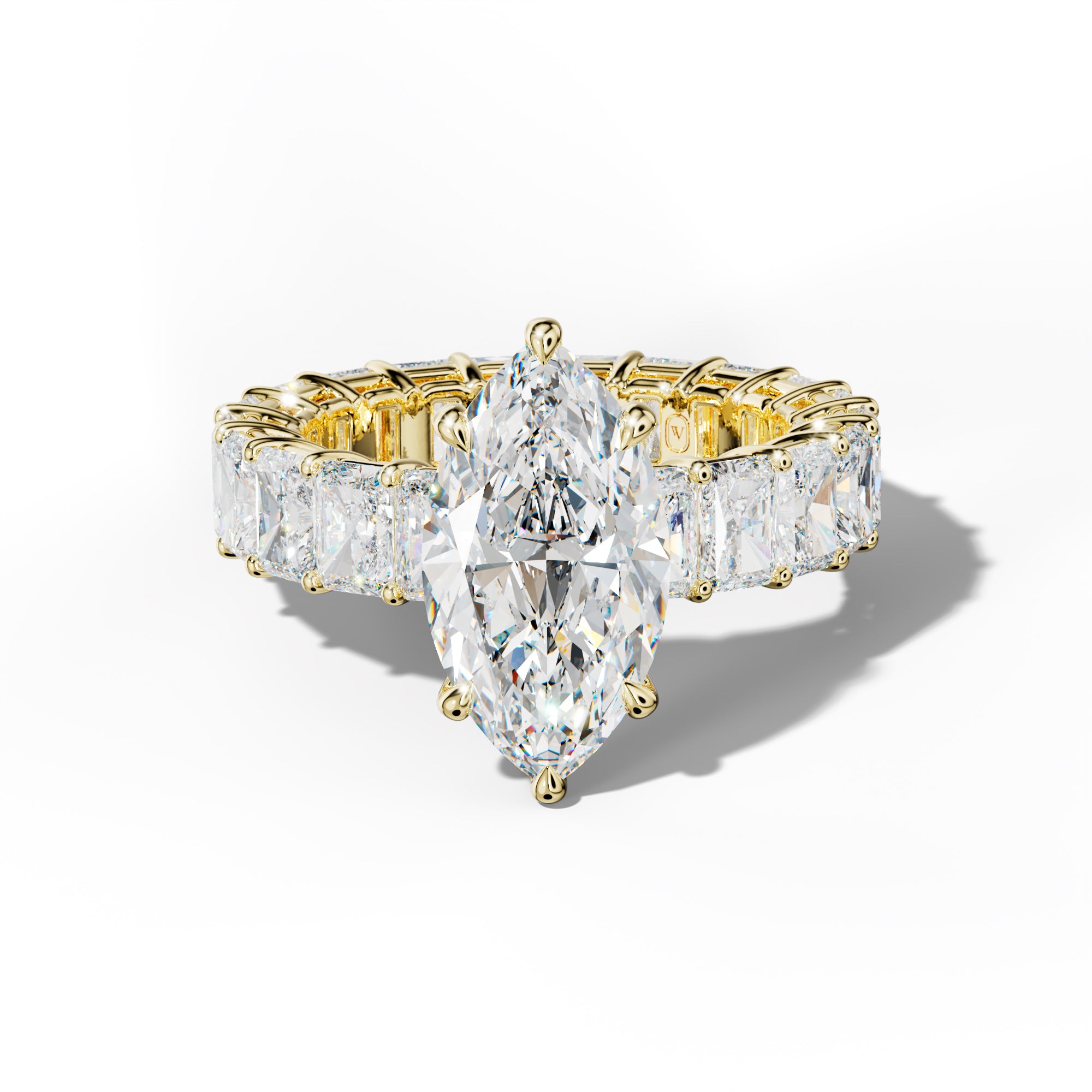 Soraya Marquise Diamond Engagement Ring With Radiant Side Stones
