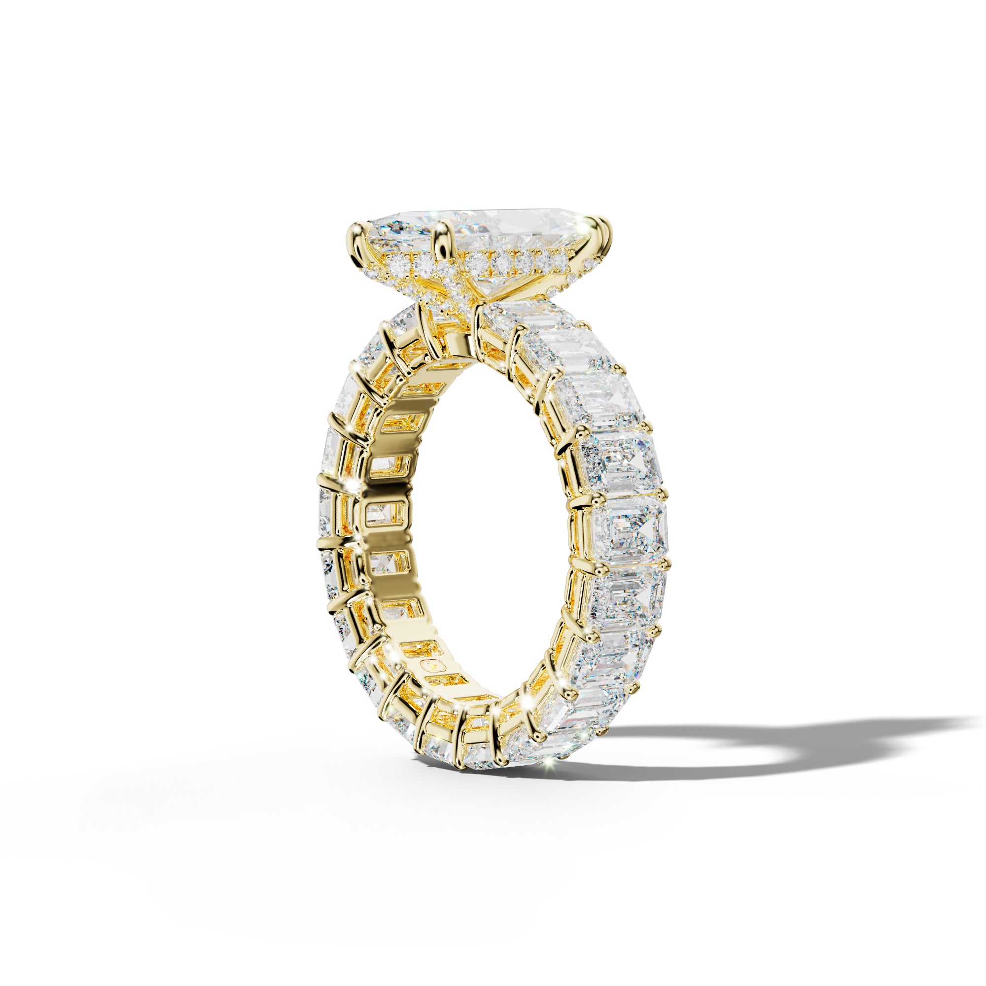 Jazmine Marquise Diamond Engagement Ring With Emerald Cut Side Stones