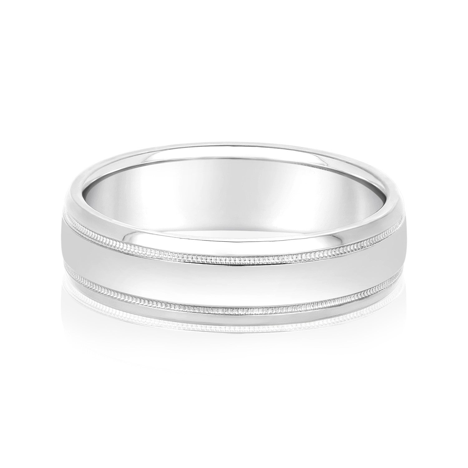 Men's Milgrain Classic Wedding Band-VIRABYANI