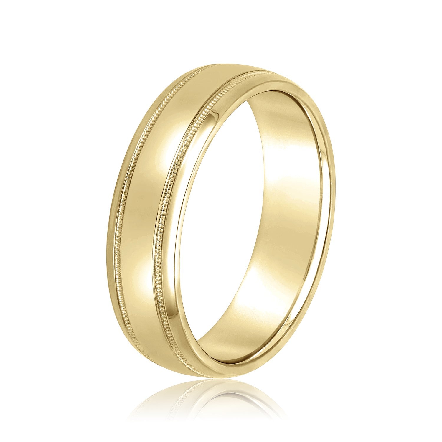 Men's Milgrain Classic Wedding Band-VIRABYANI