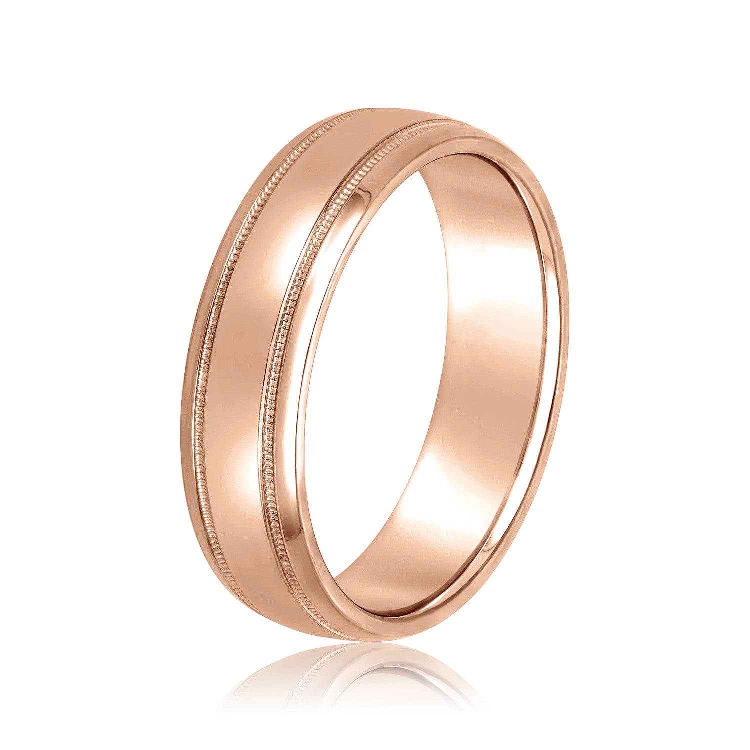 Men's Milgrain Classic Wedding Band-VIRABYANI