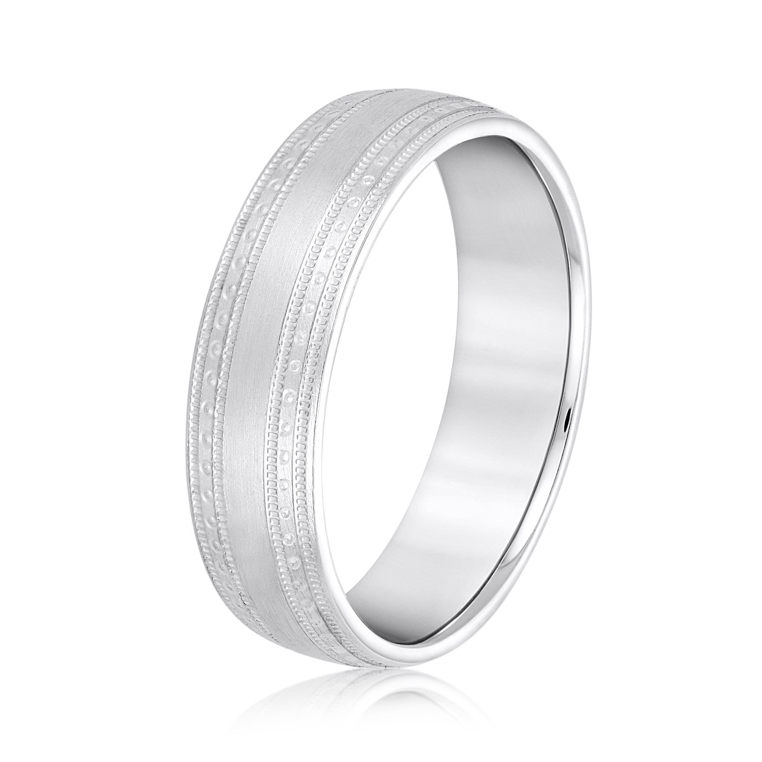 Fancy Detailed Men's Wedding Band-VIRABYANI