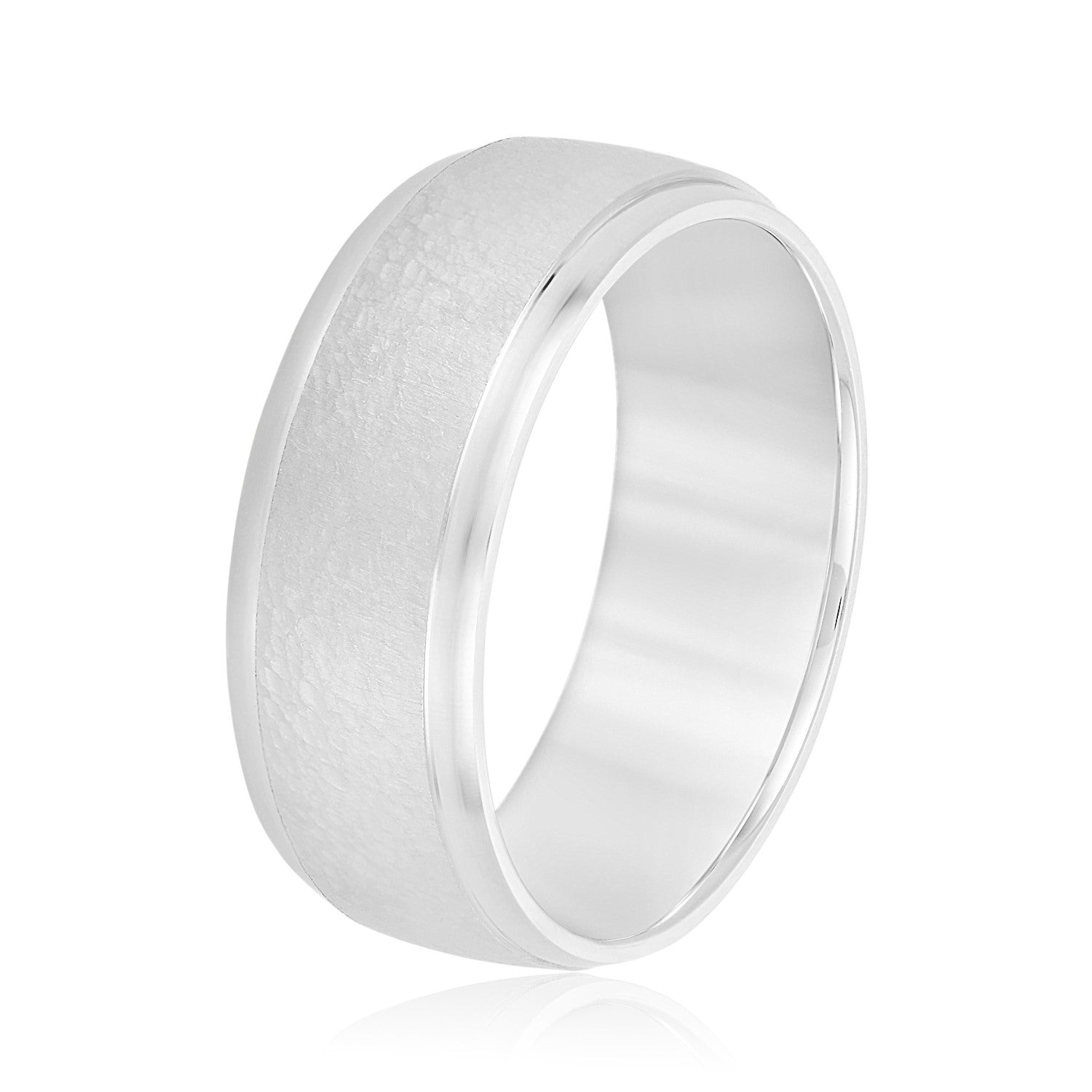Men's Classic Low Dome Matte Center Band-VIRABYANI