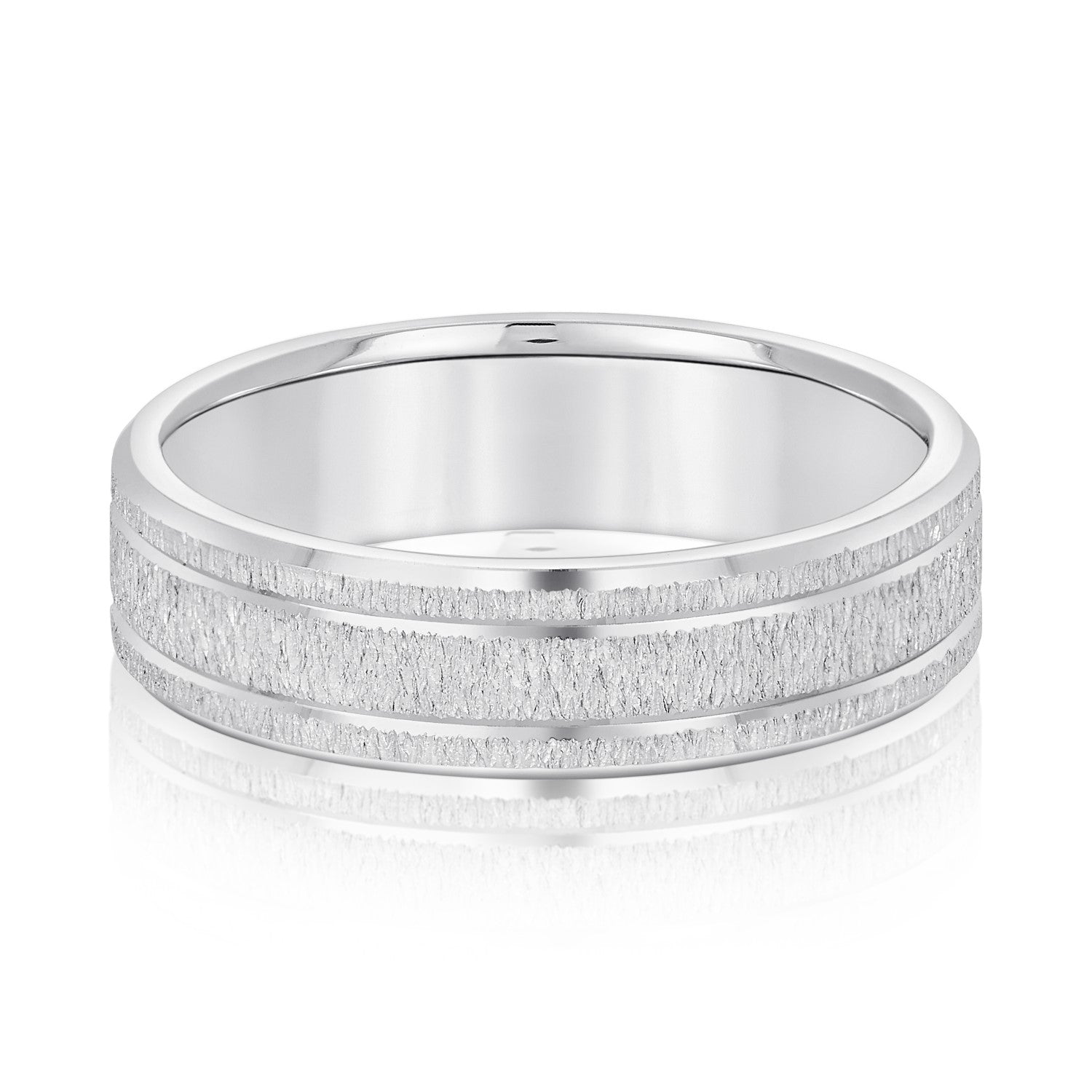 Men's Classic Carved Design Band with Double Lines-VIRABYANI