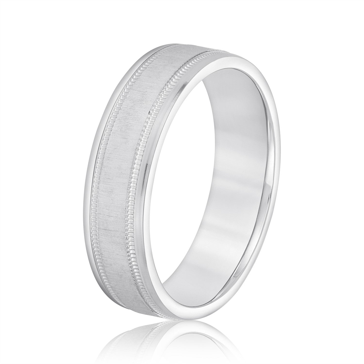 Men's Wedding Ring With Milgrain Accents-VIRABYANI