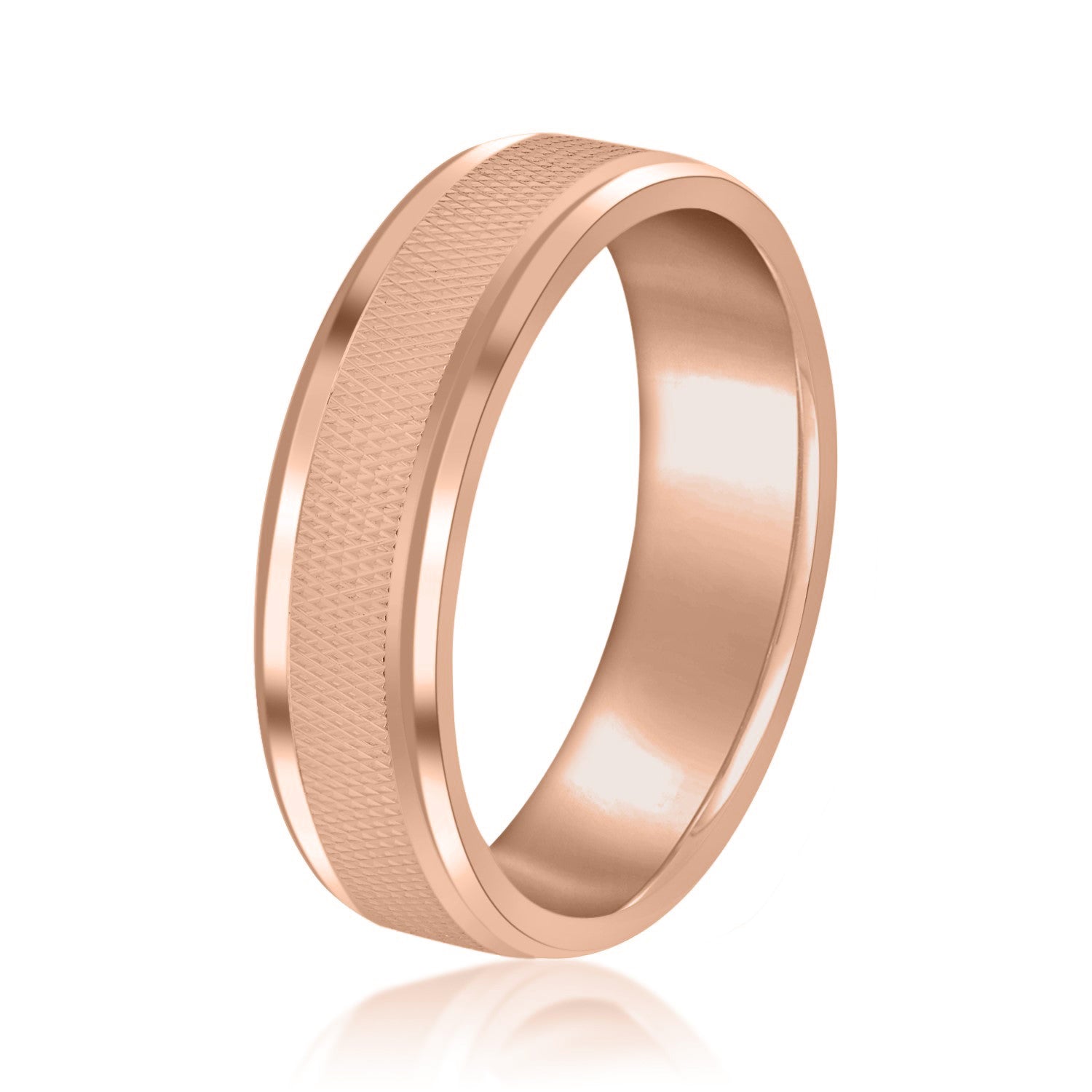 Men's Knurled and Rounded Edge Band-VIRABYANI