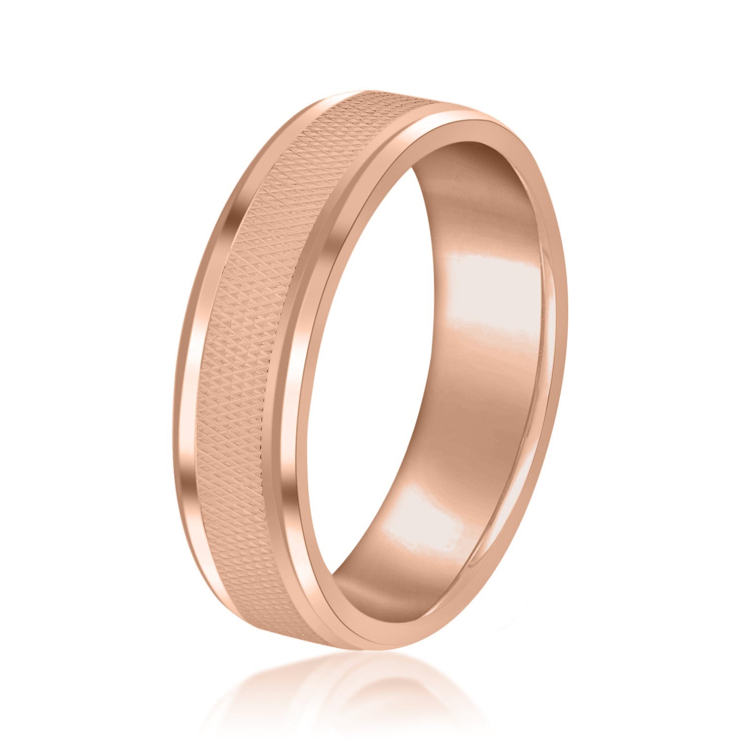 Men's Knurled and Rounded Edge Band-VIRABYANI