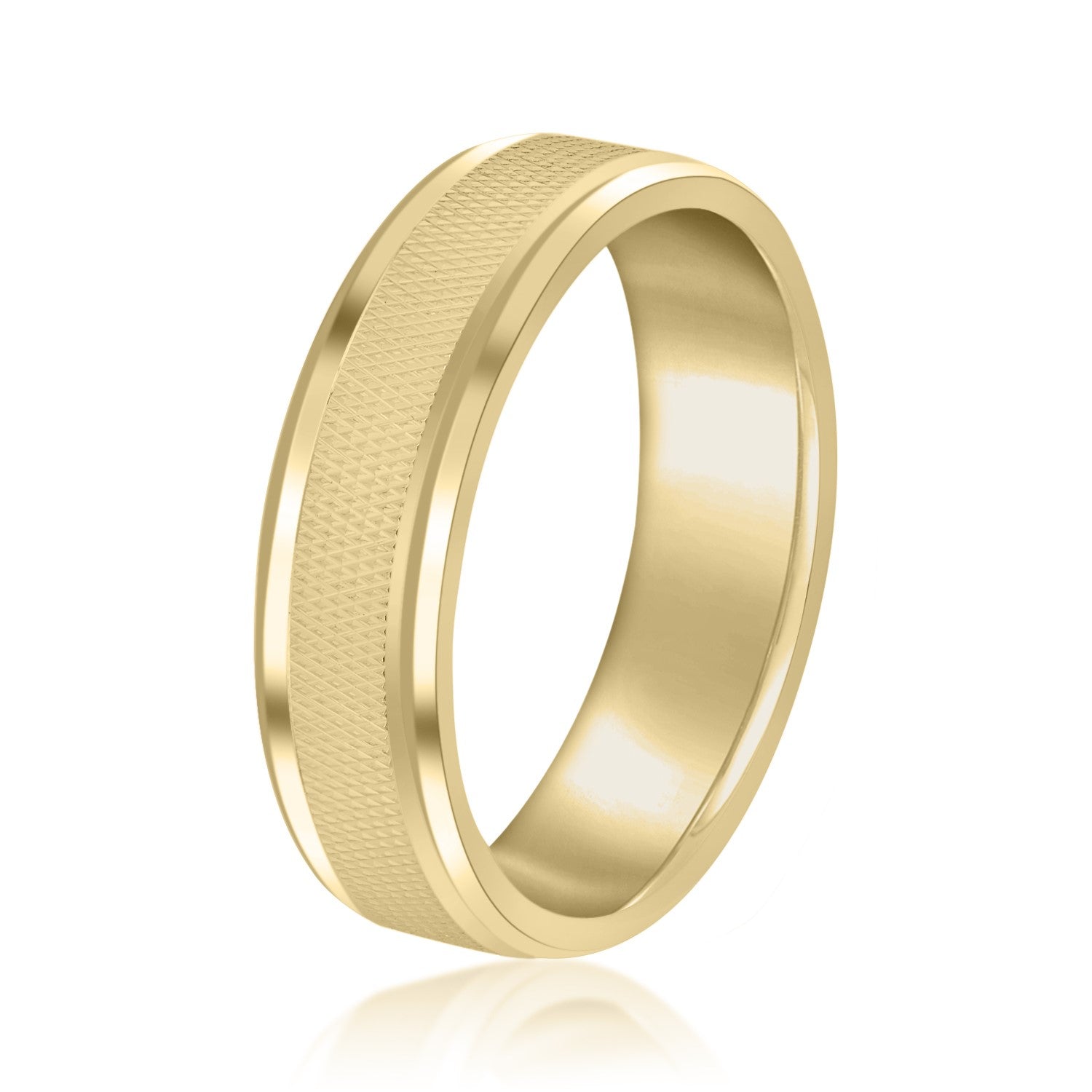 Men's Knurled and Rounded Edge Band-VIRABYANI