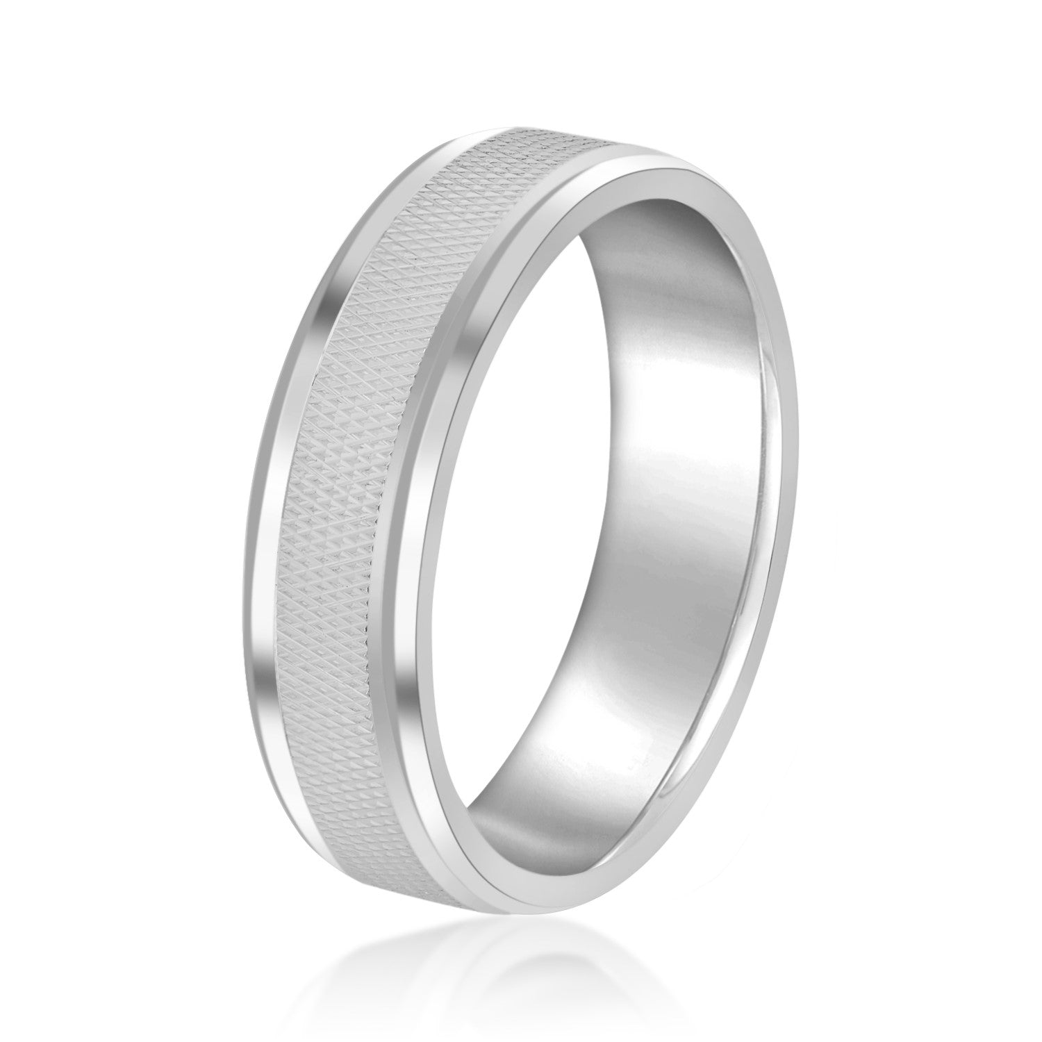 Men's Knurled and Rounded Edge Band-VIRABYANI