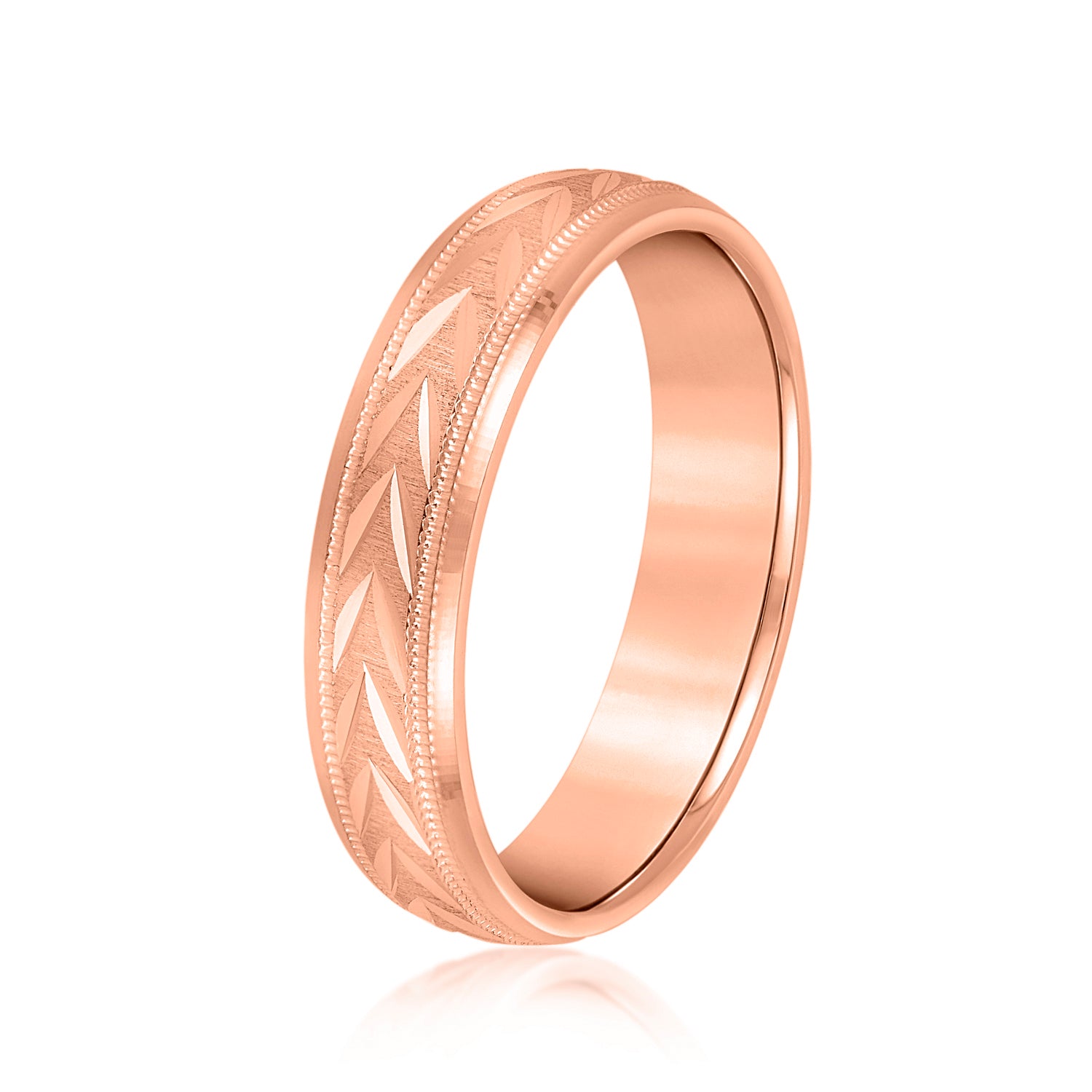 Men's Wheat Crown Comfort Fit Wedding Band-VIRABYANI