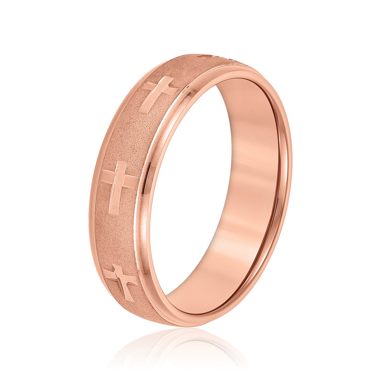 Men's Cross Pattern Wedding Band-VIRABYANI