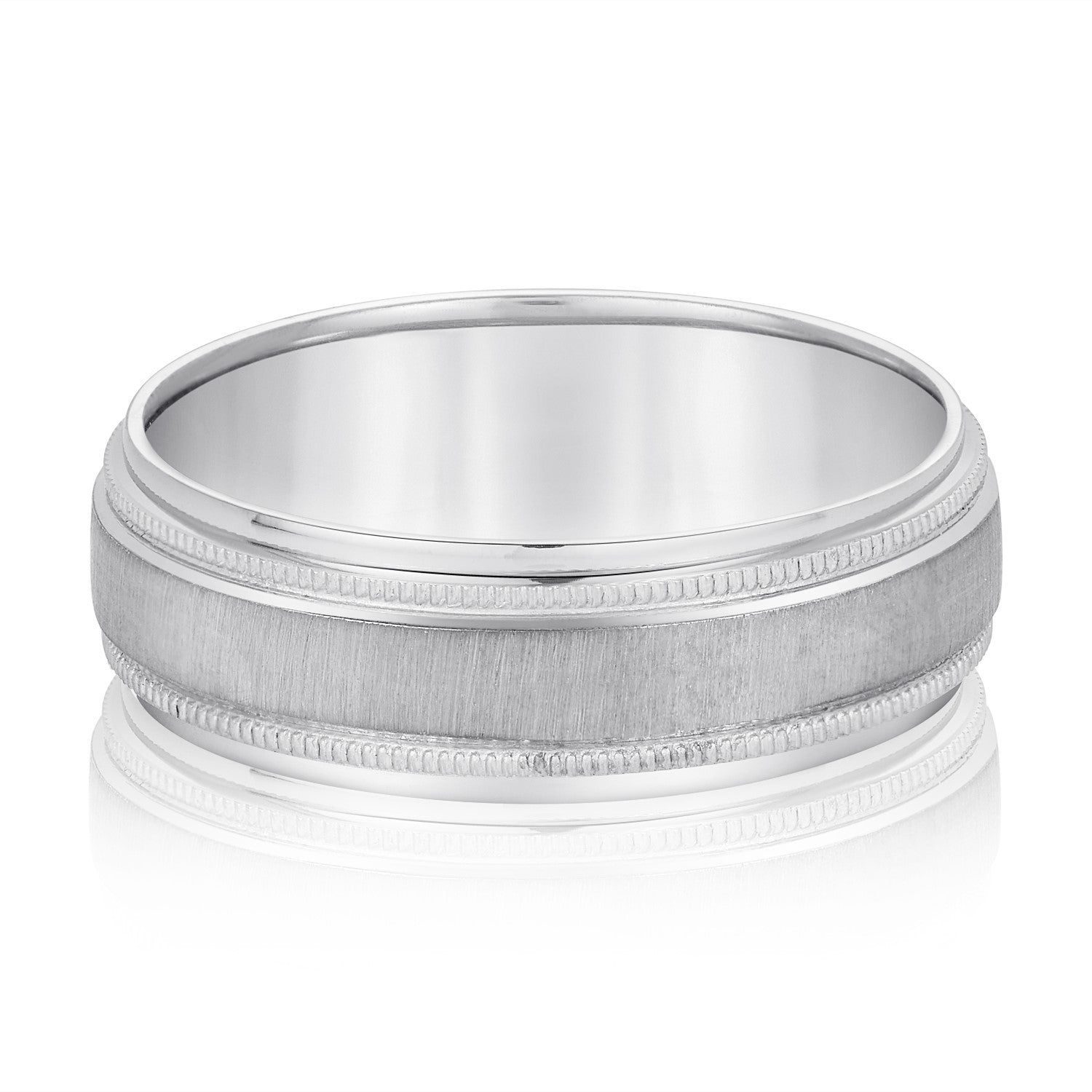 Milgrain Pattern Groove Men's Wedding Band – VIRABYANI Milgrain Pattern Groove Men's Wedding Band – VIRABYANI
