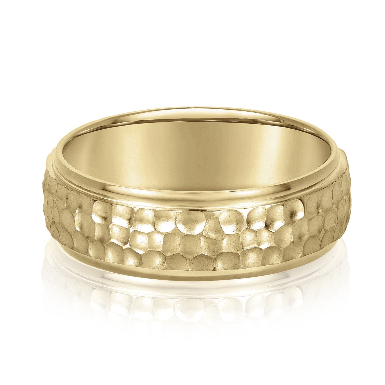 Men's Classic Hammered Step Edge Band-VIRABYANI