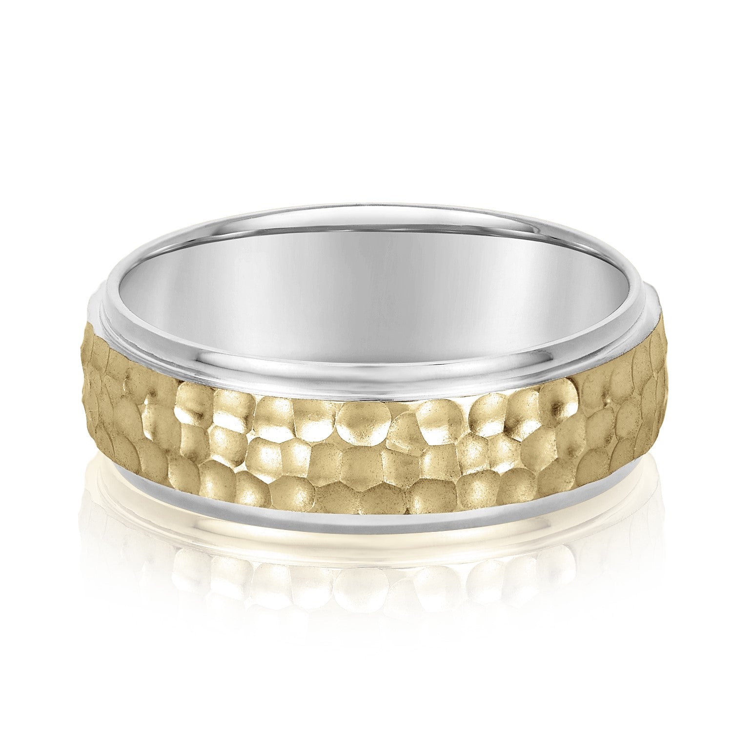 Men's Classic Hammered Step Edge Band-VIRABYANI