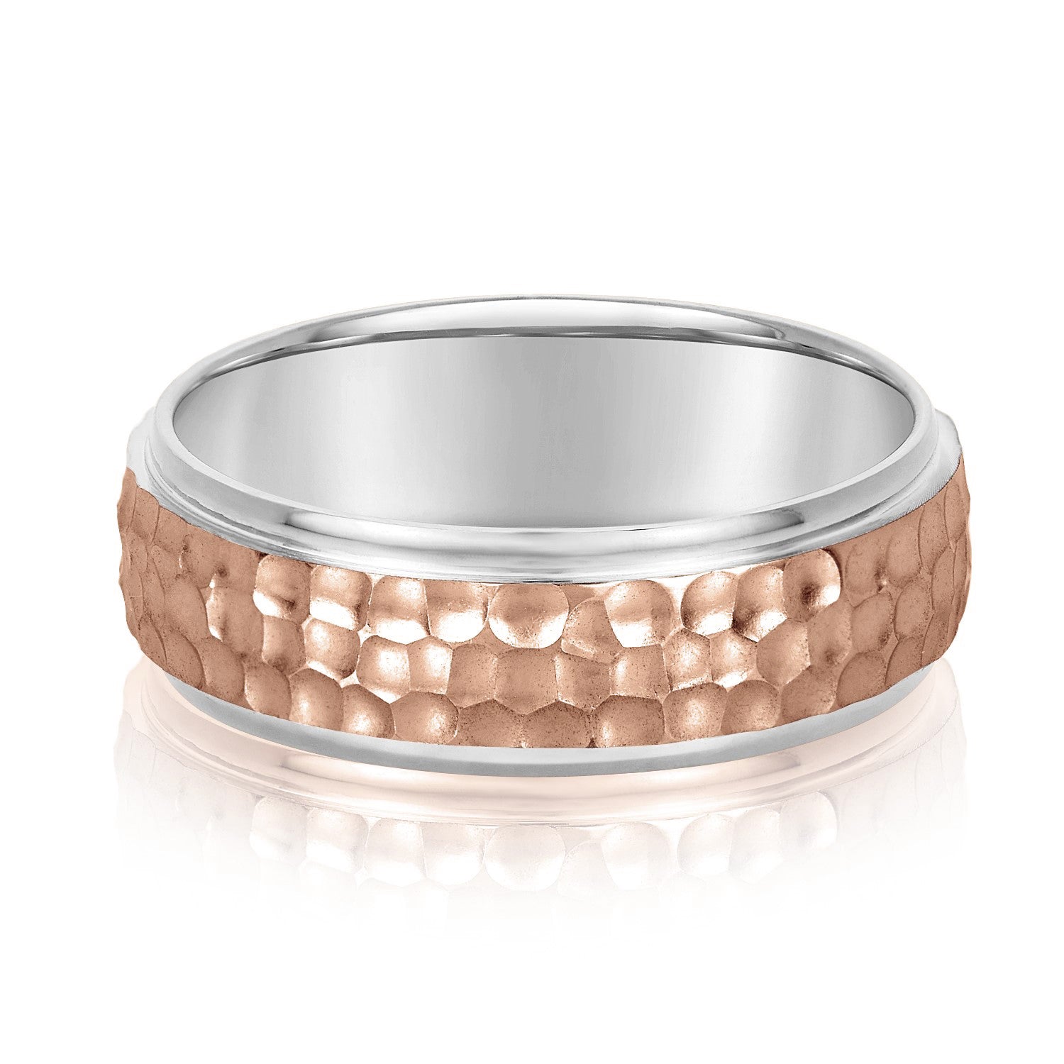 Men's Classic Hammered Step Edge Band-VIRABYANI