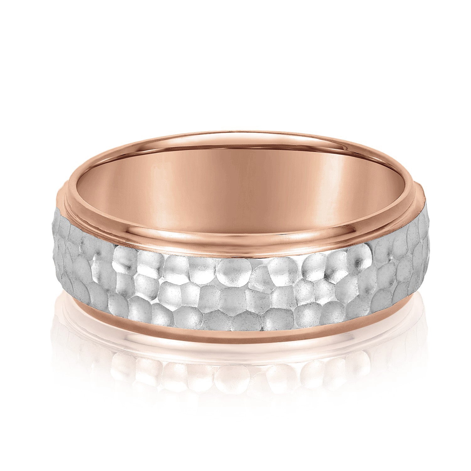 Men's Classic Hammered Step Edge Band-VIRABYANI