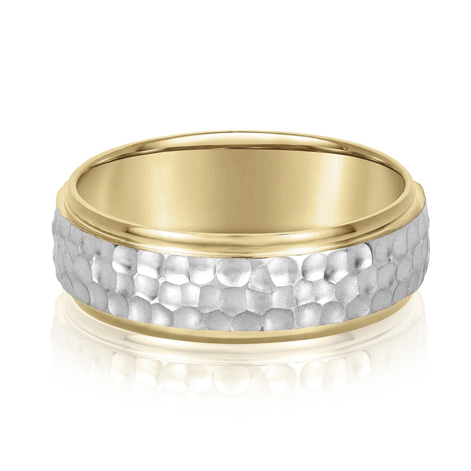 Men's Classic Hammered Step Edge Band-VIRABYANI