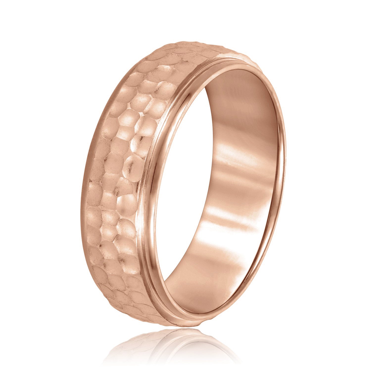 Men's Classic Hammered Step Edge Band-VIRABYANI