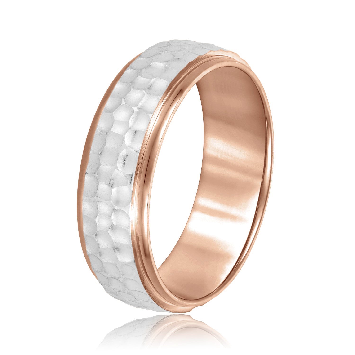 Men's Classic Hammered Step Edge Band-VIRABYANI