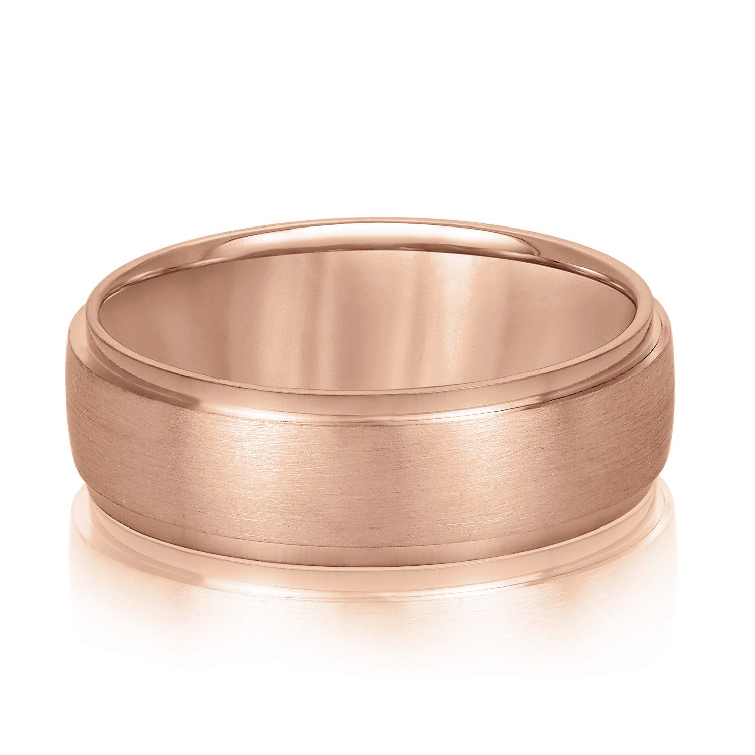 Men's Step Edge Matte Wedding Band-VIRABYANI