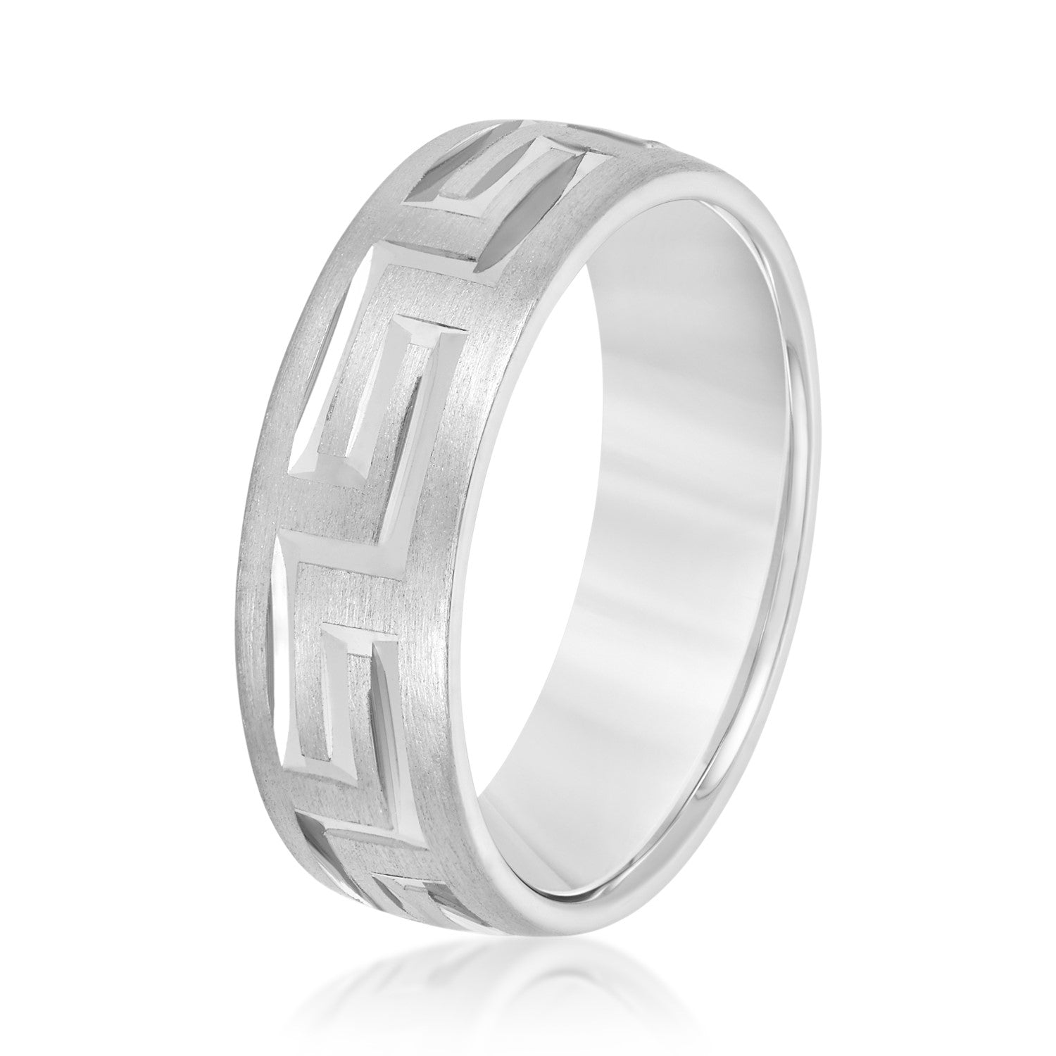 Men's Classic Greek Key Matte Band-VIRABYANI