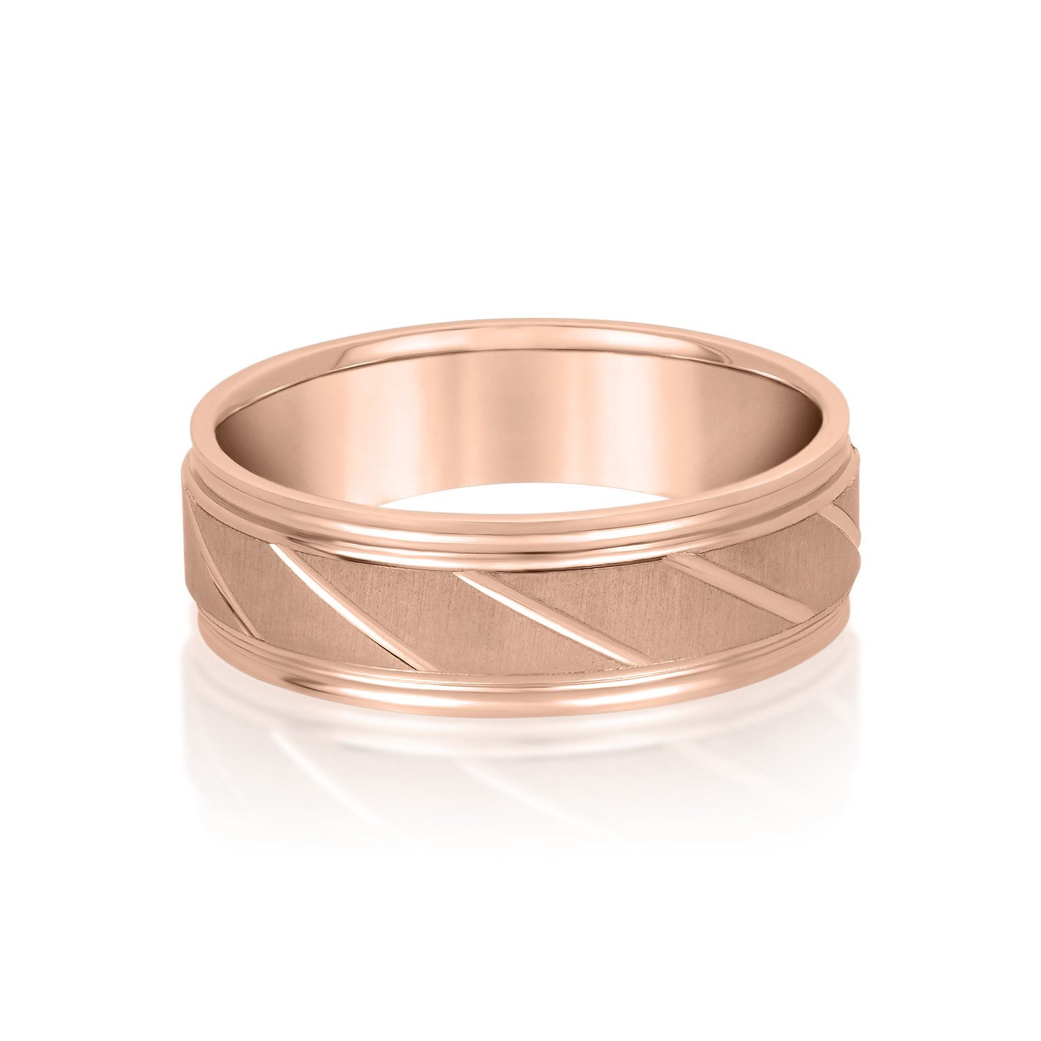Men's Slant Patterned Wedding Band-VIRABYANI