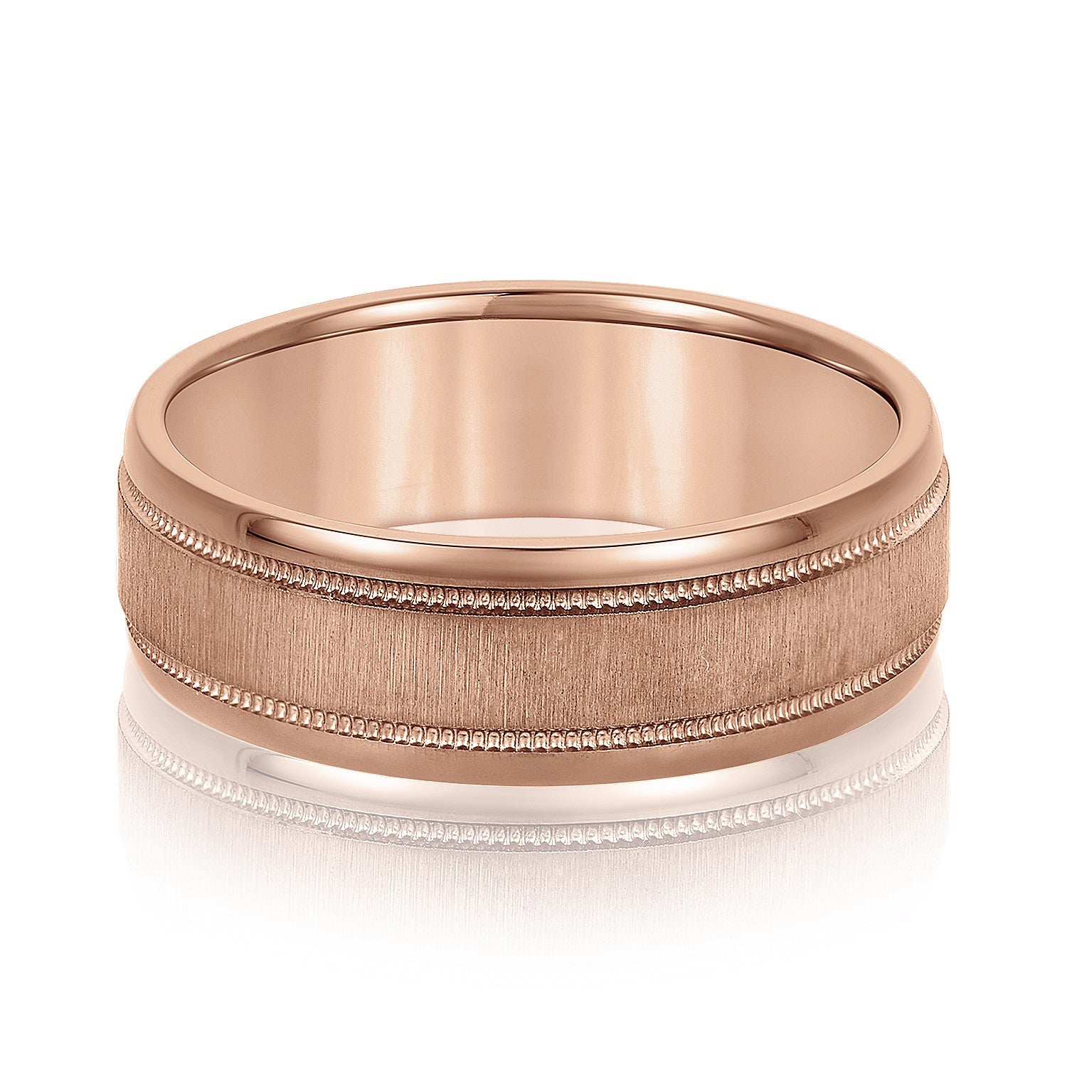 Men's Beveled Milgrain Accents Band-VIRABYANI