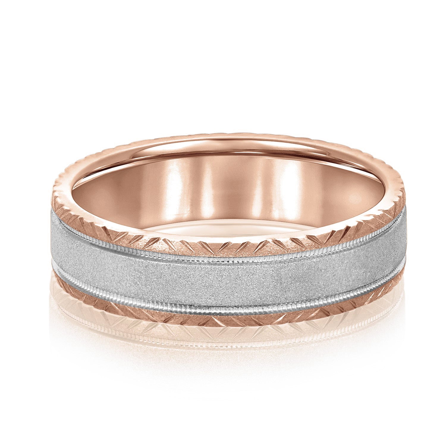 Men's Carved Edge Design Band-VIRABYANI