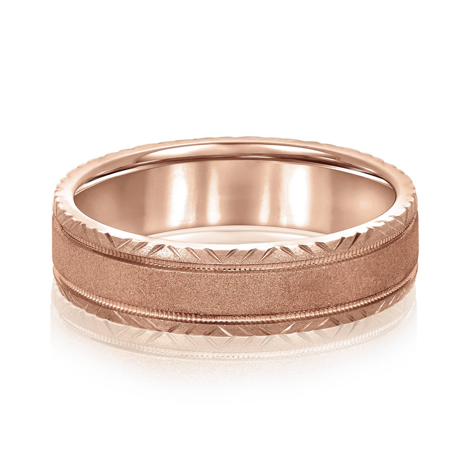 Men's Carved Edge Design Band-VIRABYANI