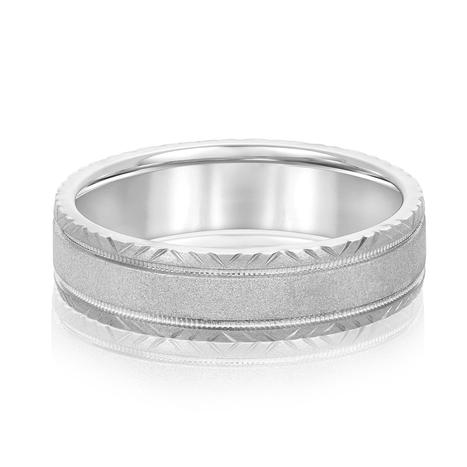 Men's Carved Edge Design Band-VIRABYANI