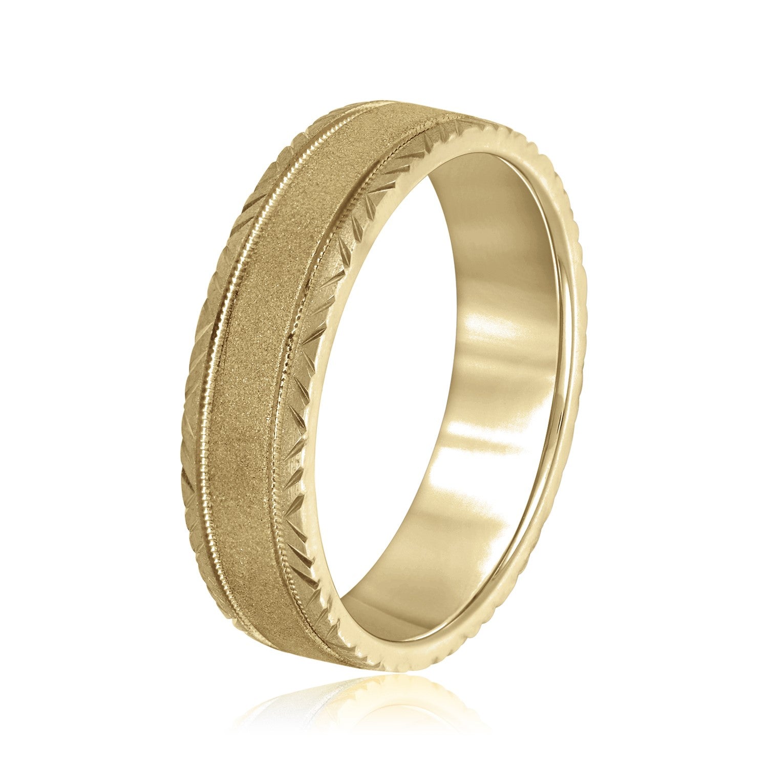 Men's Carved Edge Design Band-VIRABYANI