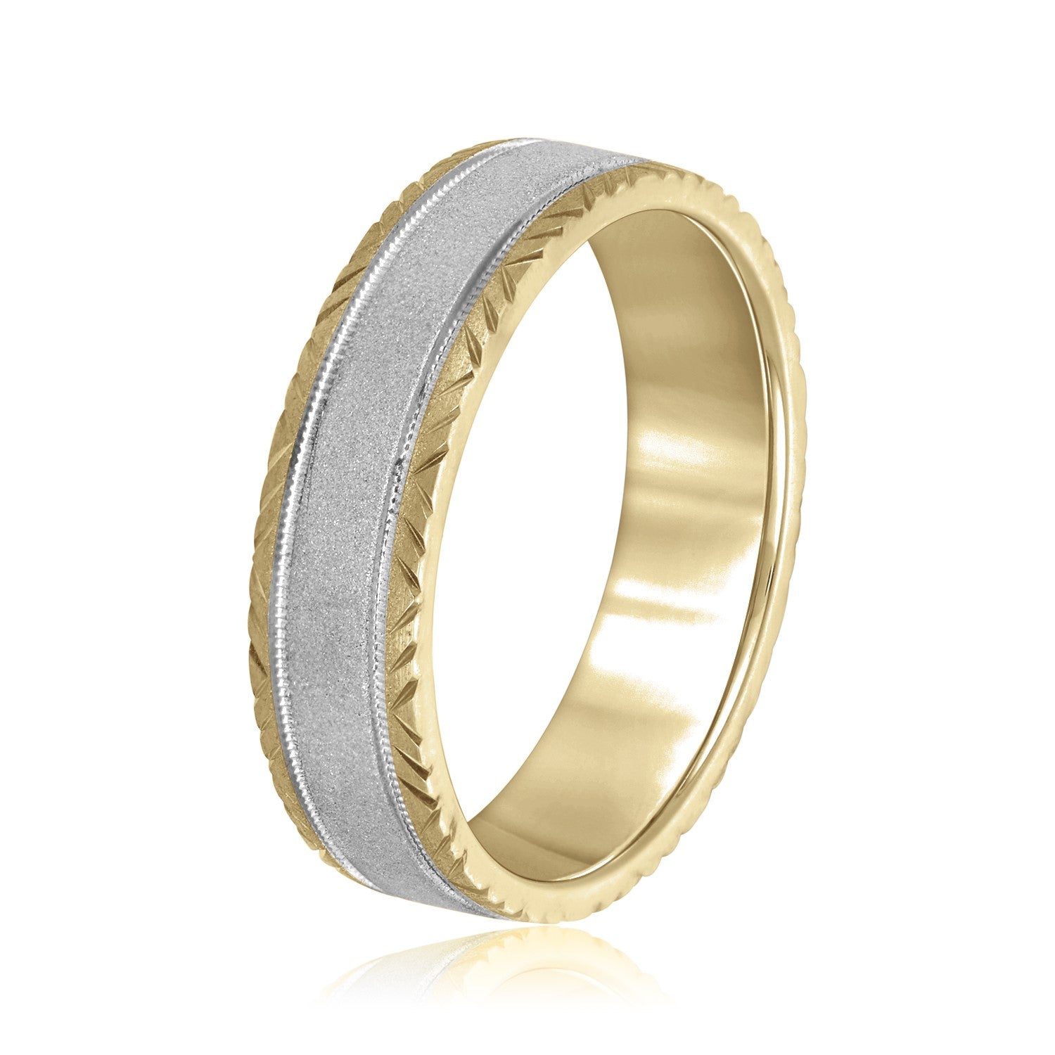 Men's Carved Edge Design Band-VIRABYANI