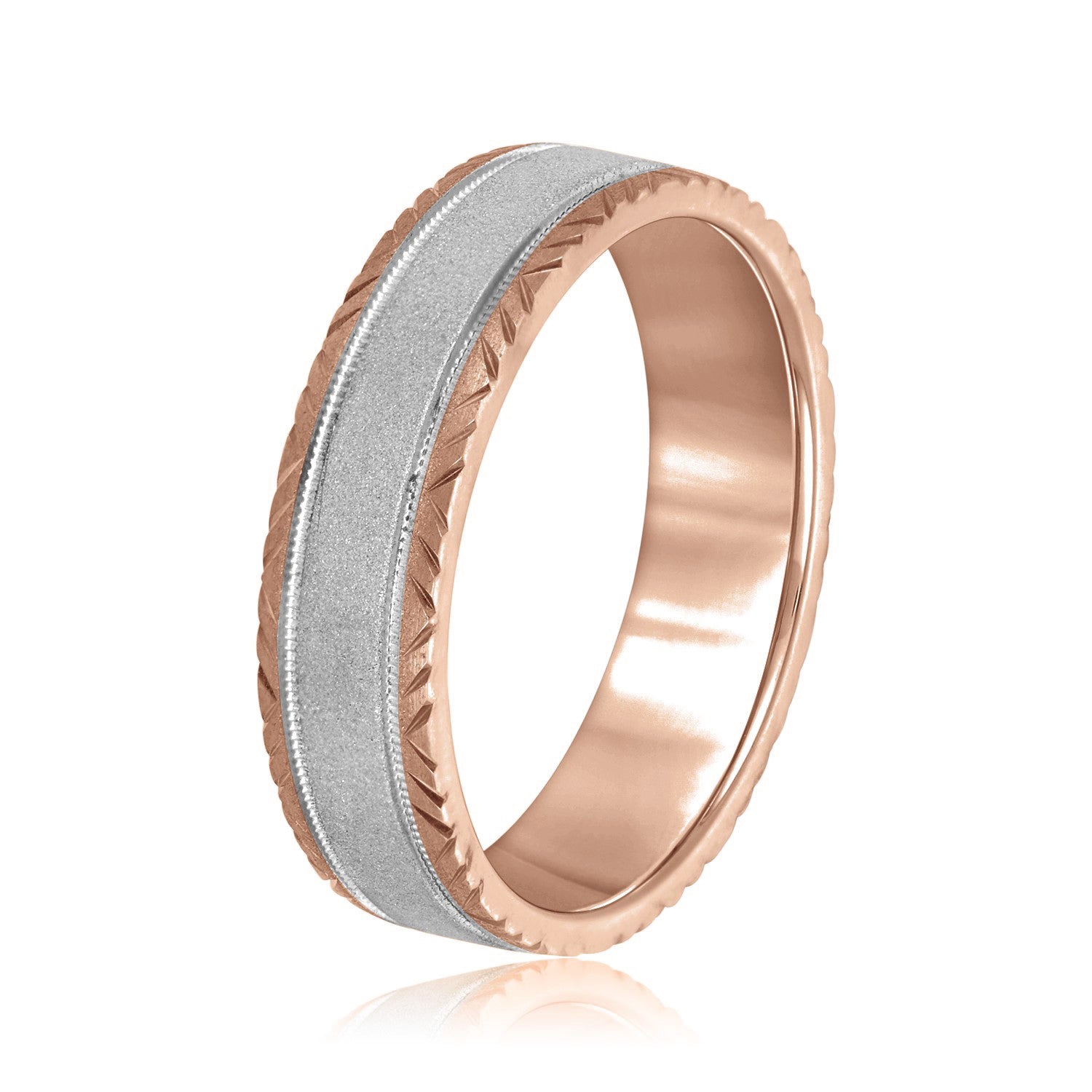 Men's Carved Edge Design Band-VIRABYANI