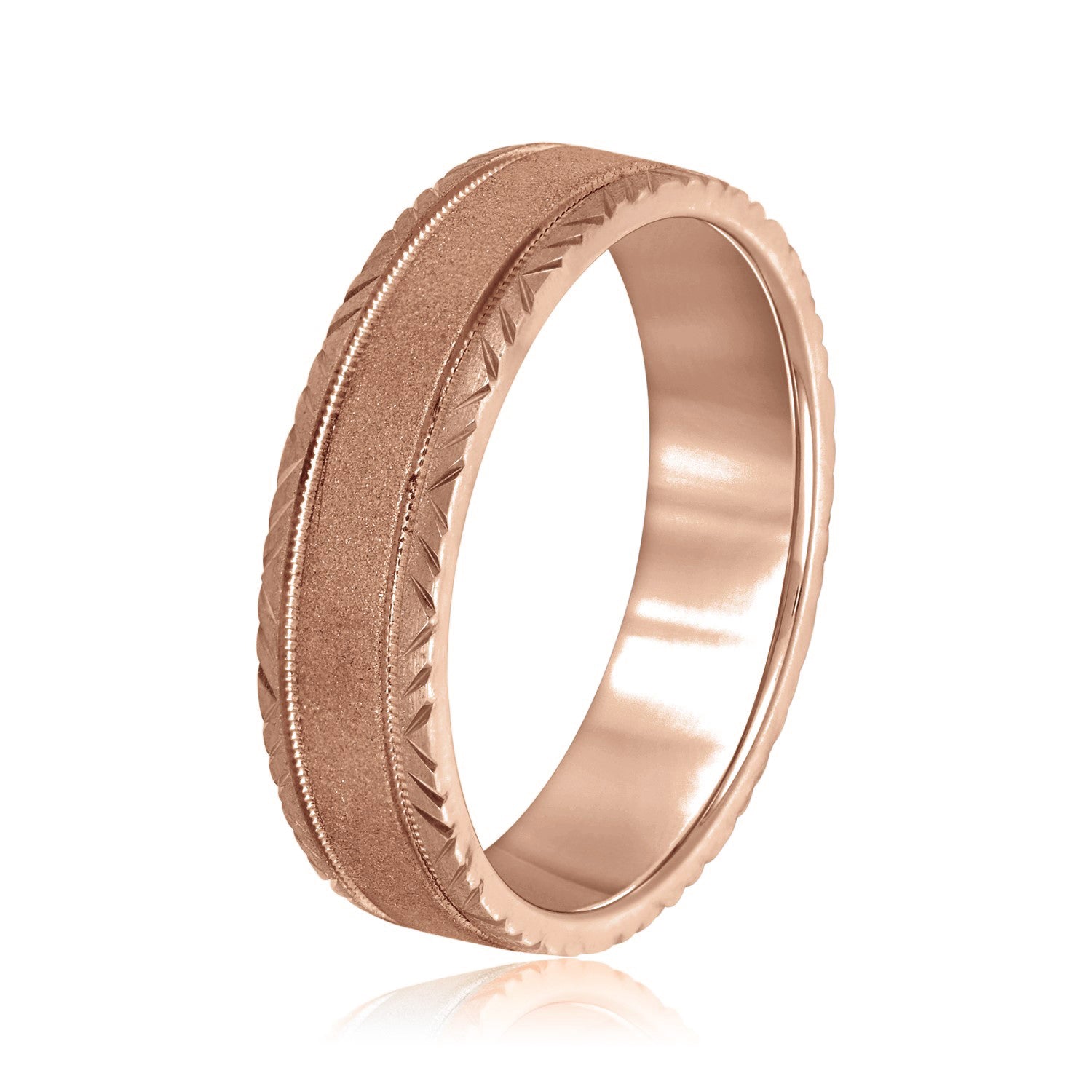 Men's Carved Edge Design Band-VIRABYANI