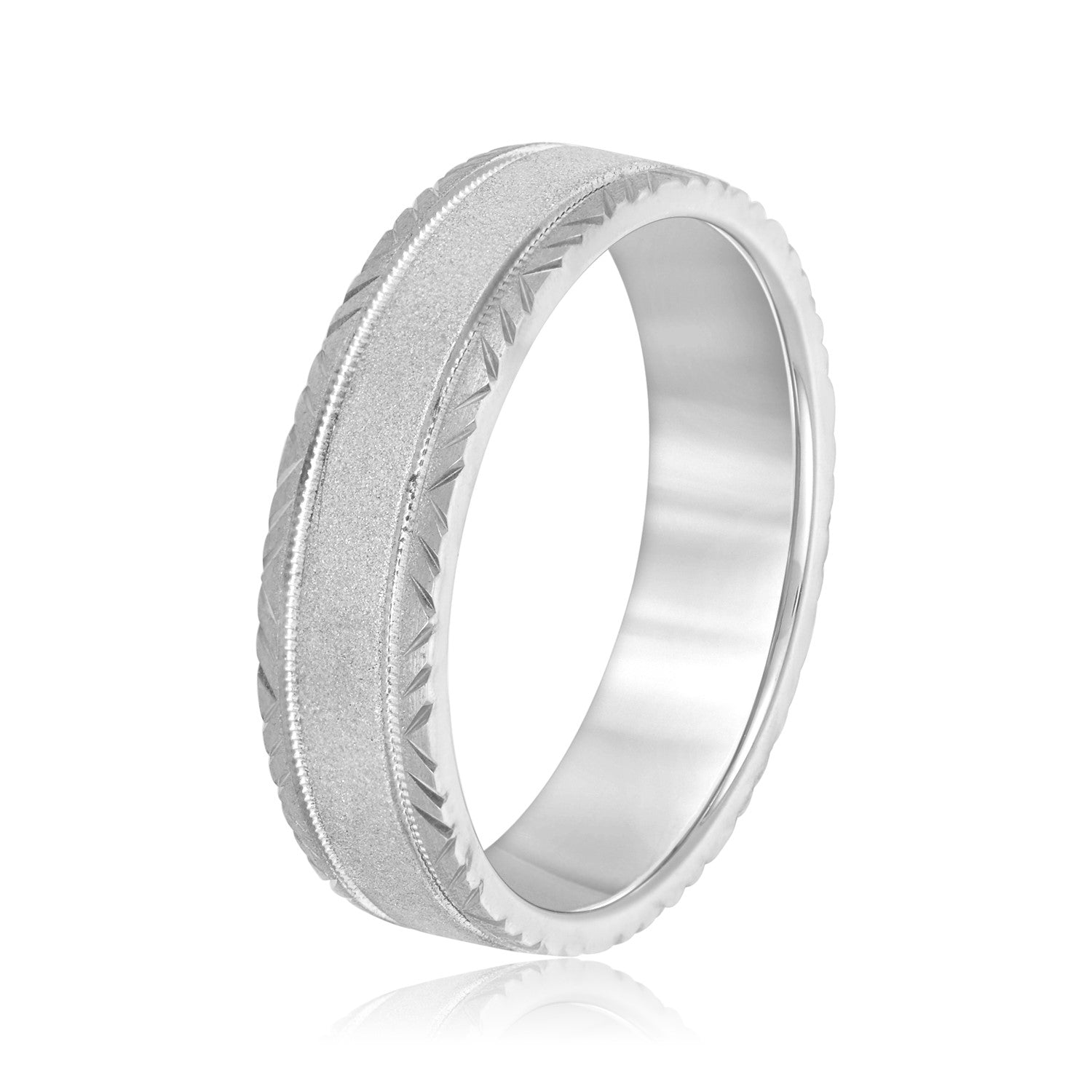 Men's Carved Edge Design Band-VIRABYANI