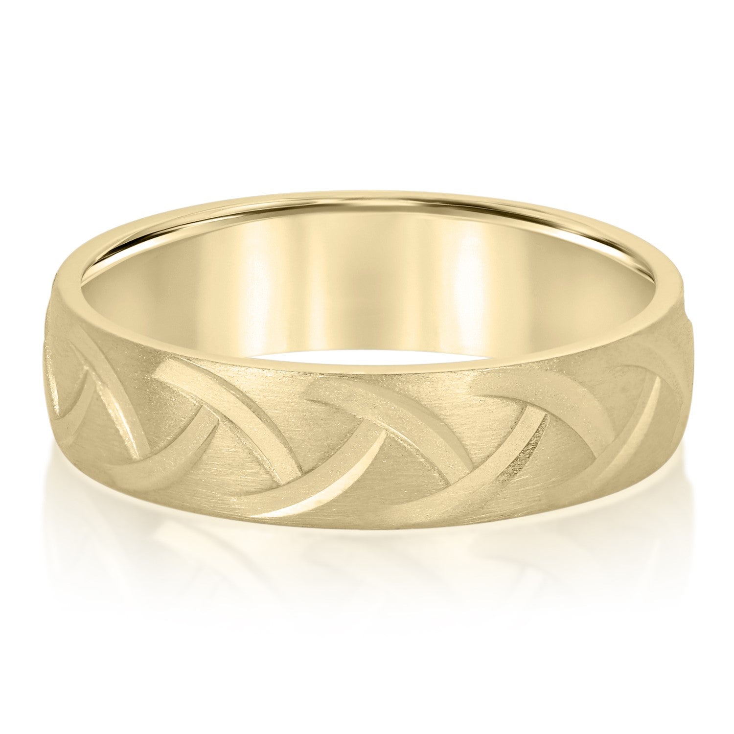 Men's Wedding Band with Braided Design Texture