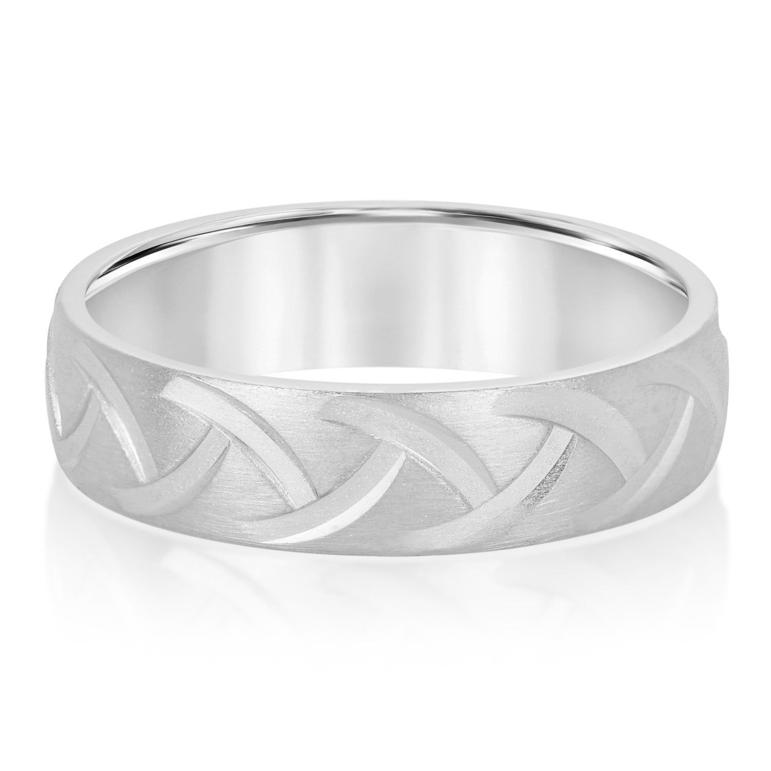 Men's Wedding Band with Braided Design Texture-VIRABYANI