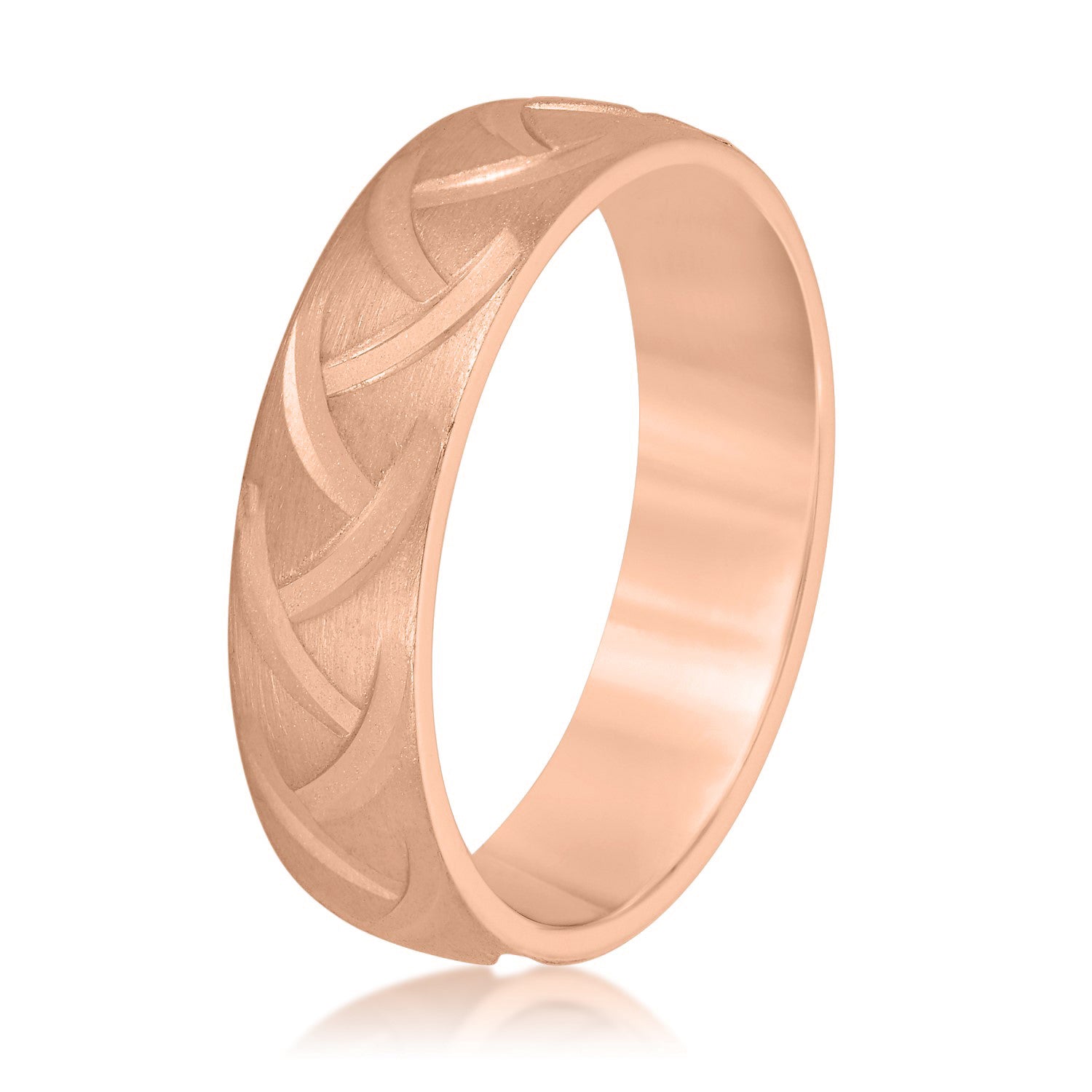 Men's Wedding Band with Braided Design Texture-VIRABYANI