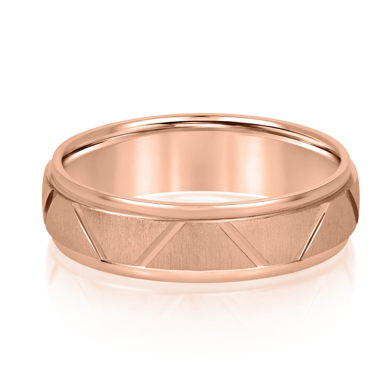 Men's Diagonal Cut Textured Wedding Band-VIRABYANI