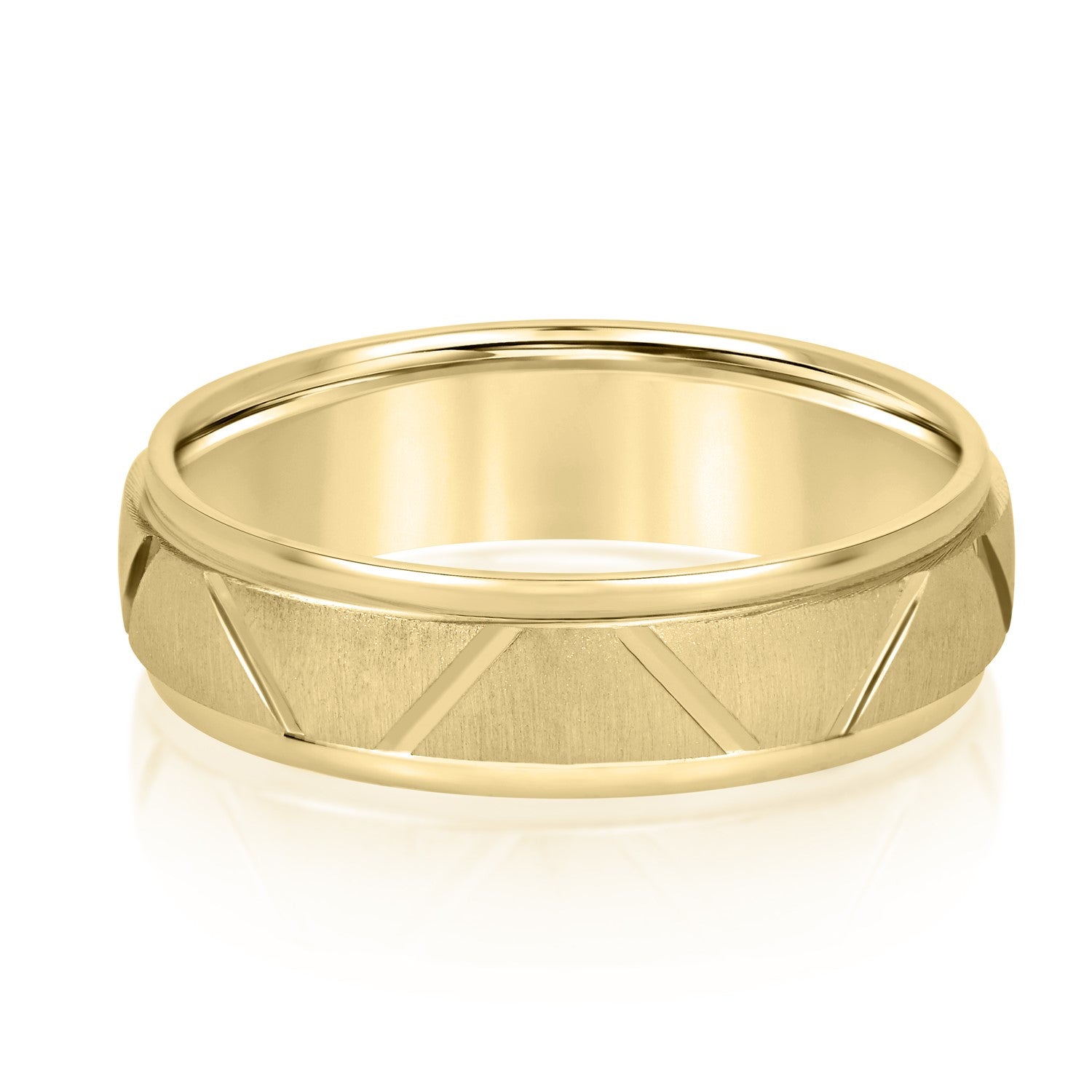 Men's Diagonal Cut Textured Wedding Band-VIRABYANI