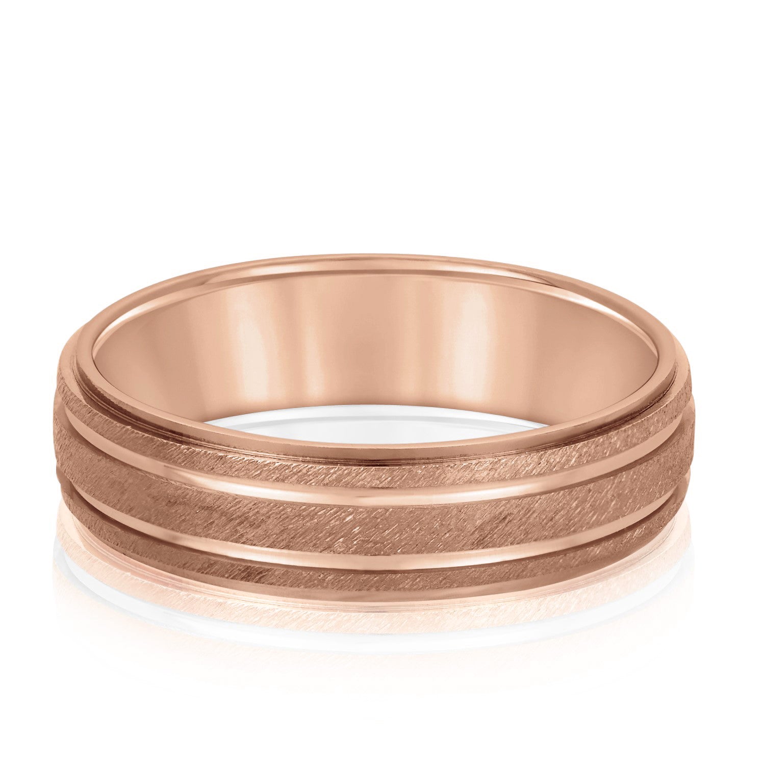 Men's Alternating Milgrain Rows and Fine Textured Layers Band-VIRABYANI