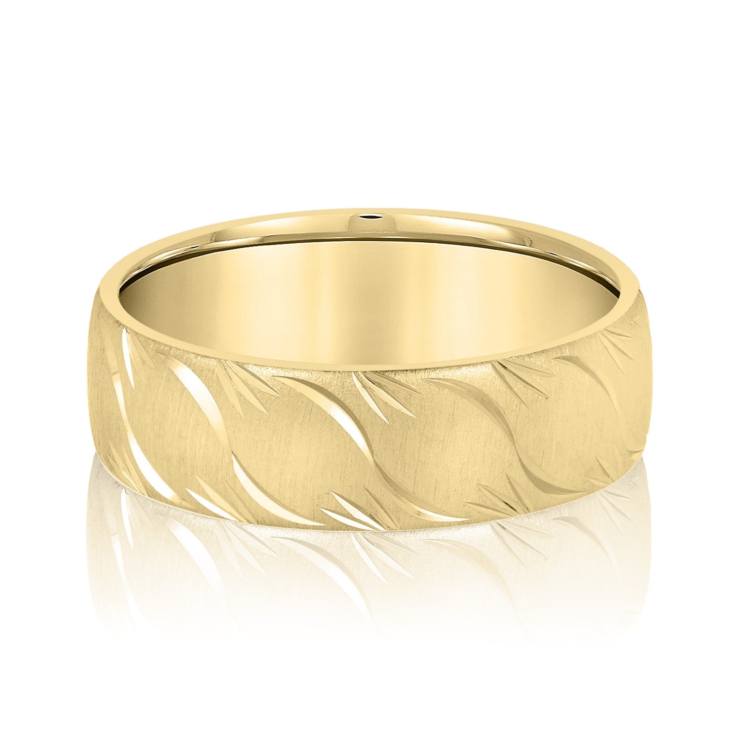 Men's Slightly Wave Engraved Band-VIRABYANI