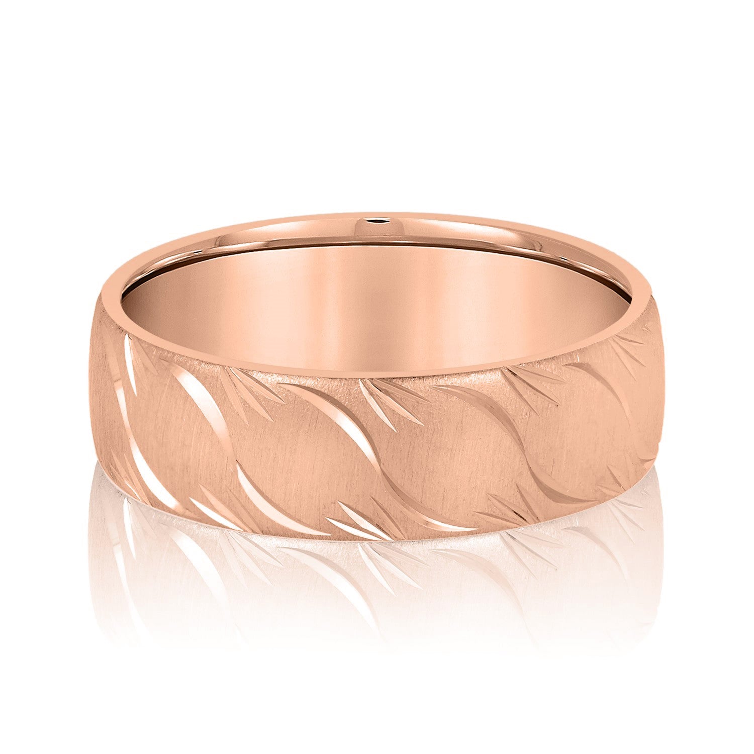 Men's Slightly Wave Engraved Band-VIRABYANI