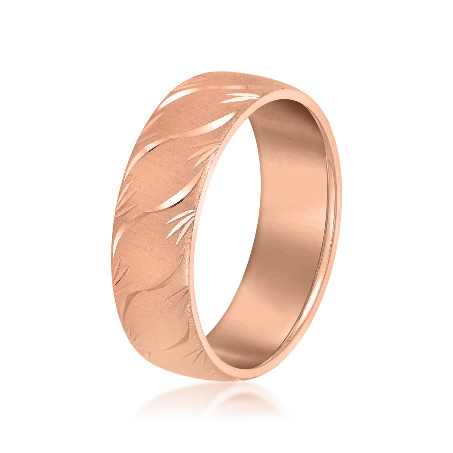 Men's Slightly Wave Engraved Band-VIRABYANI