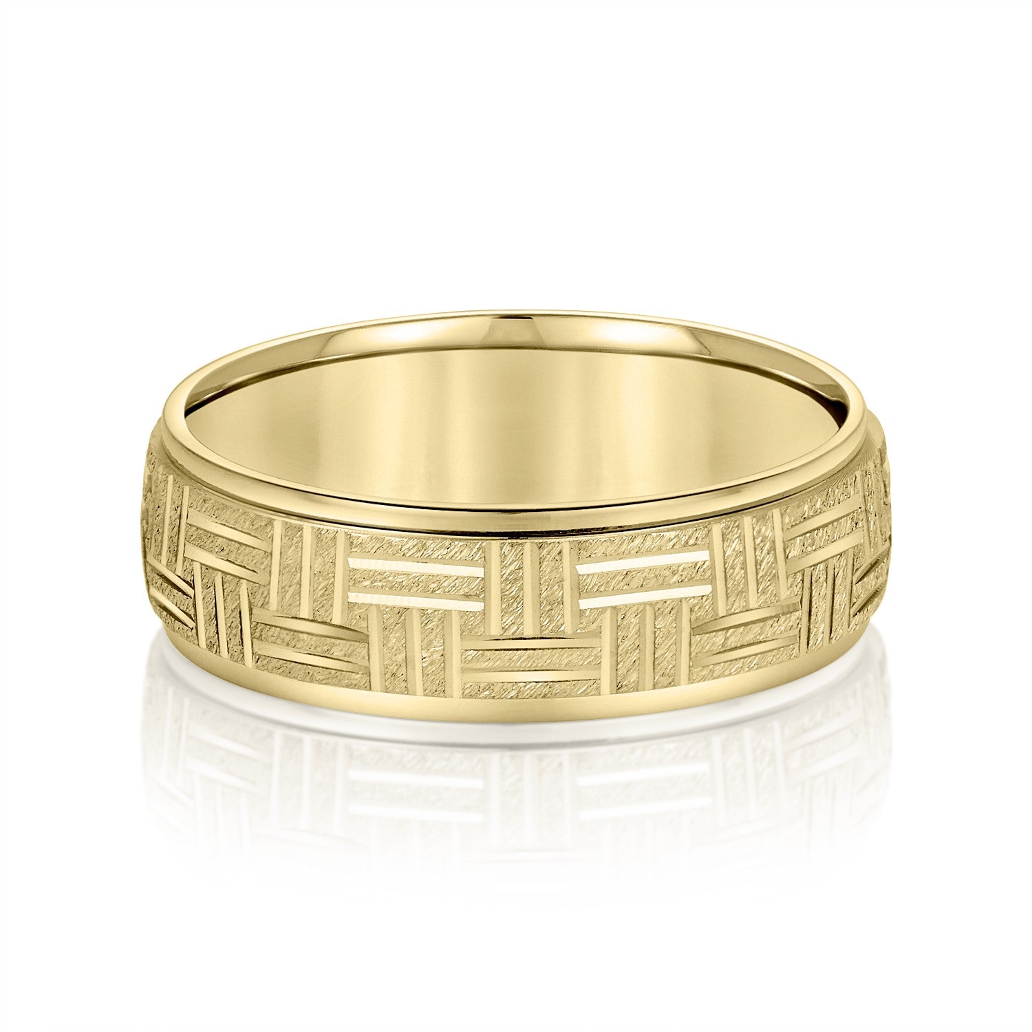 Men's Wedding Band Horizontal & Vertical Lines-VIRABYANI