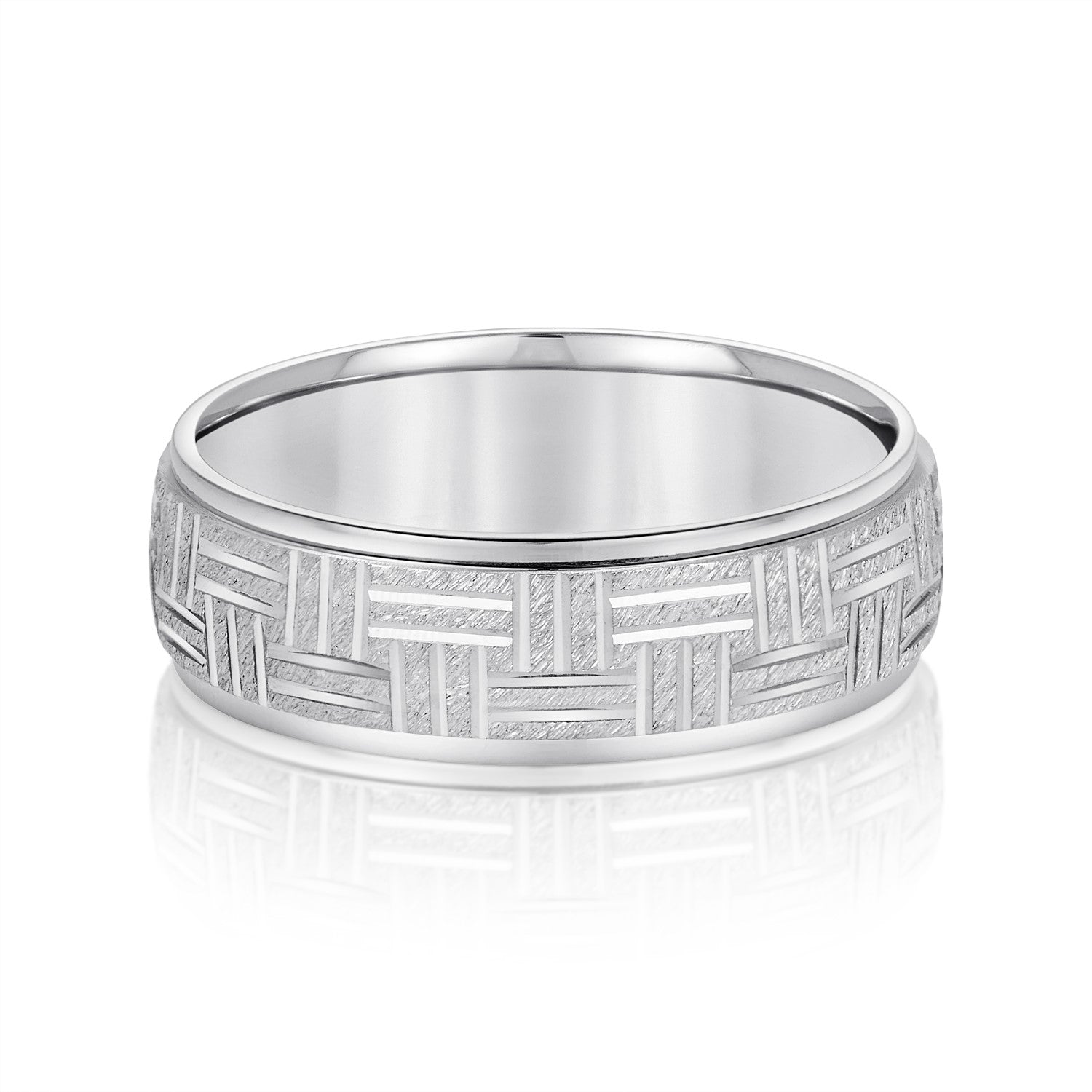 Men's Wedding Band Horizontal & Vertical Lines-VIRABYANI