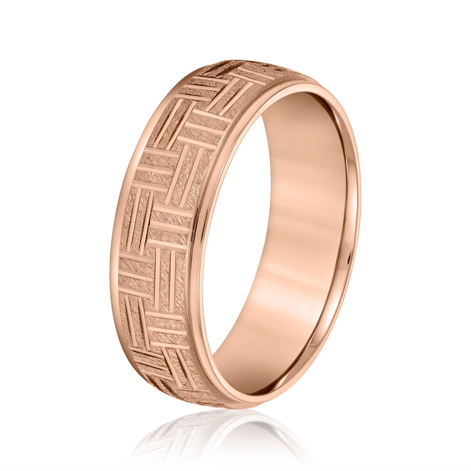 Men's Wedding Band Horizontal & Vertical Lines-VIRABYANI