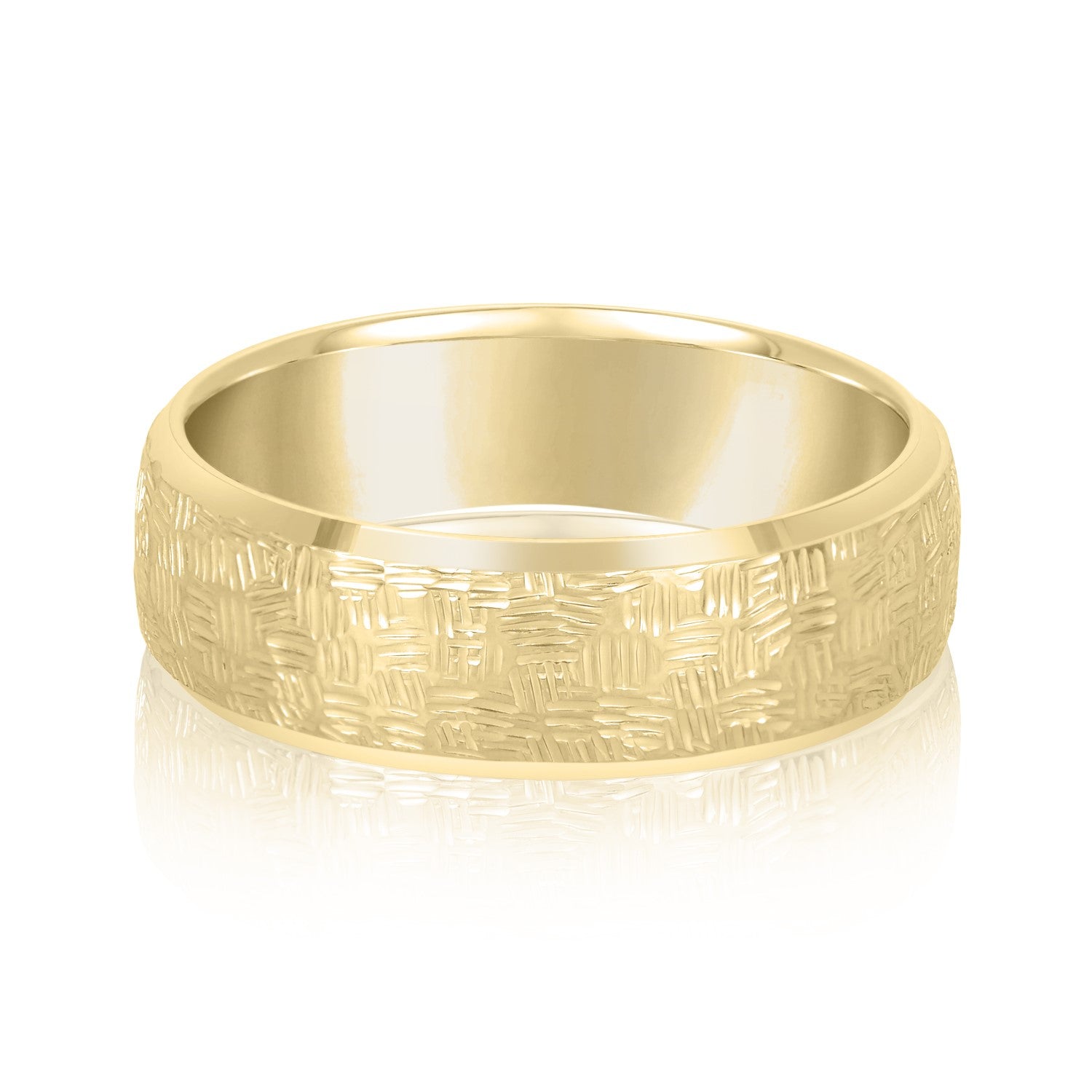 Men's Woven Basket Pattern Wedding Band-VIRABYANI
